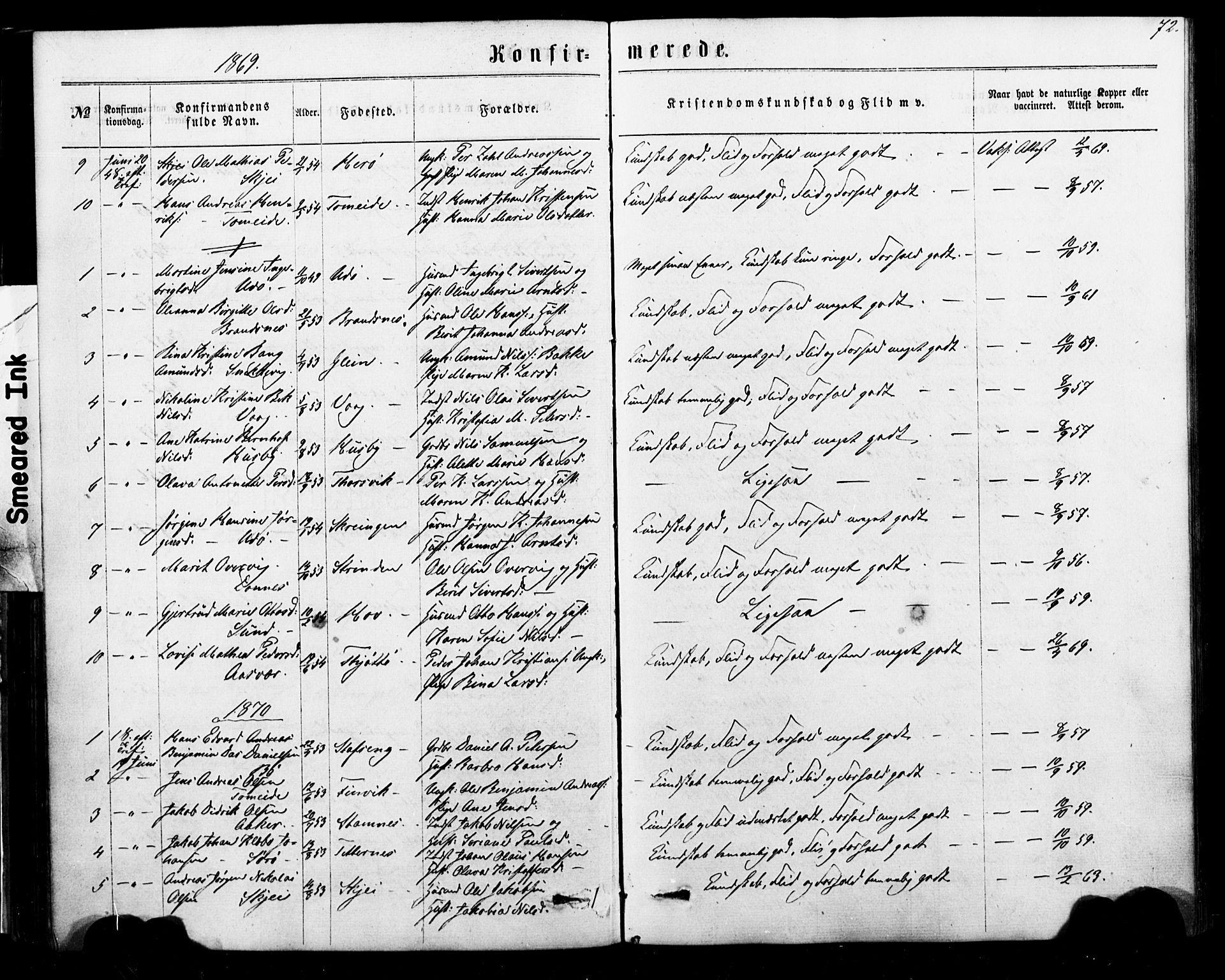 Ministerialprotokoller, klokkerbøker og fødselsregistre - Nordland, SAT/A-1459/835/L0524: Parish register (official) no. 835A02, 1865-1880, p. 72