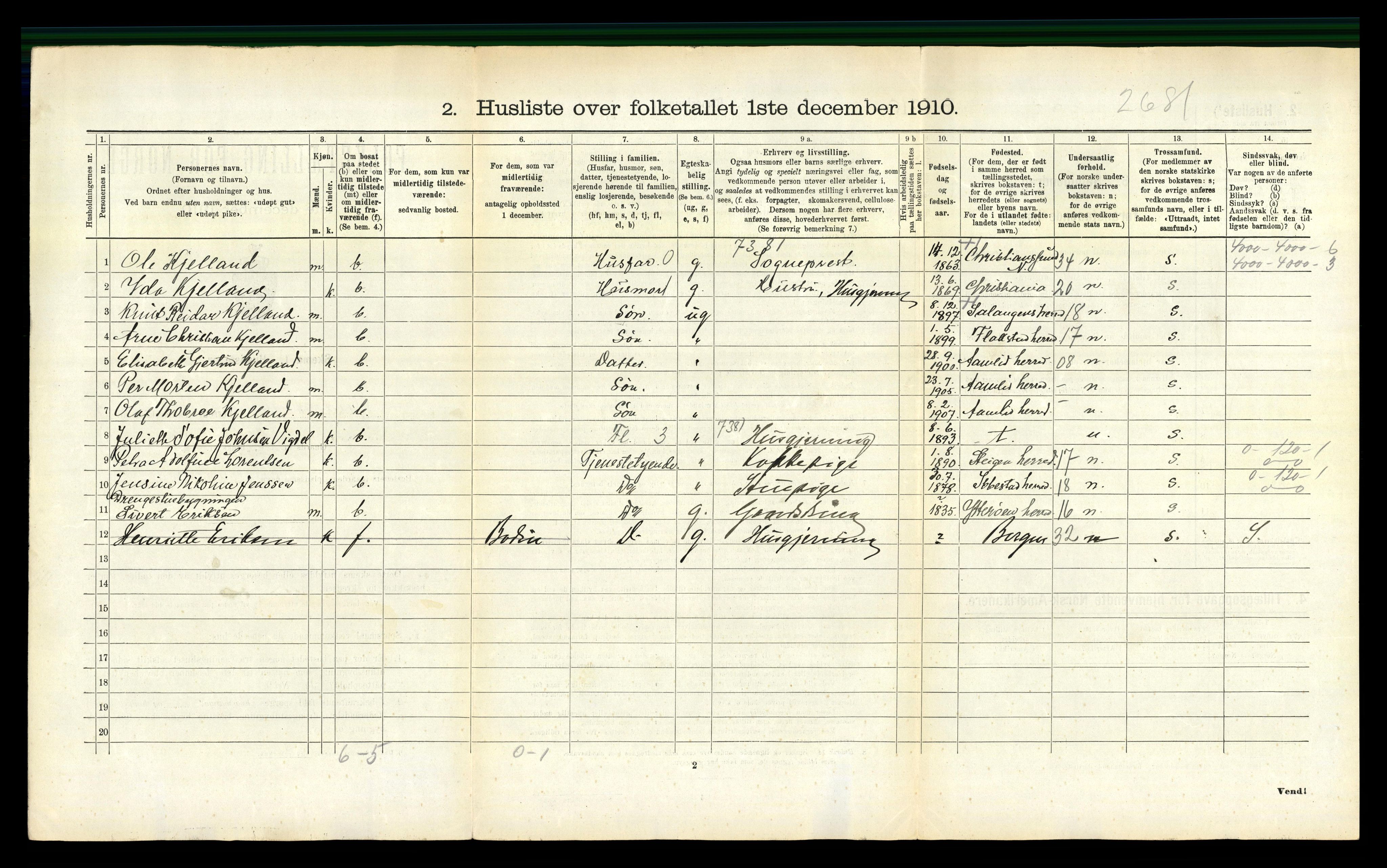 RA, 1910 census for Gildeskål, 1910, p. 676