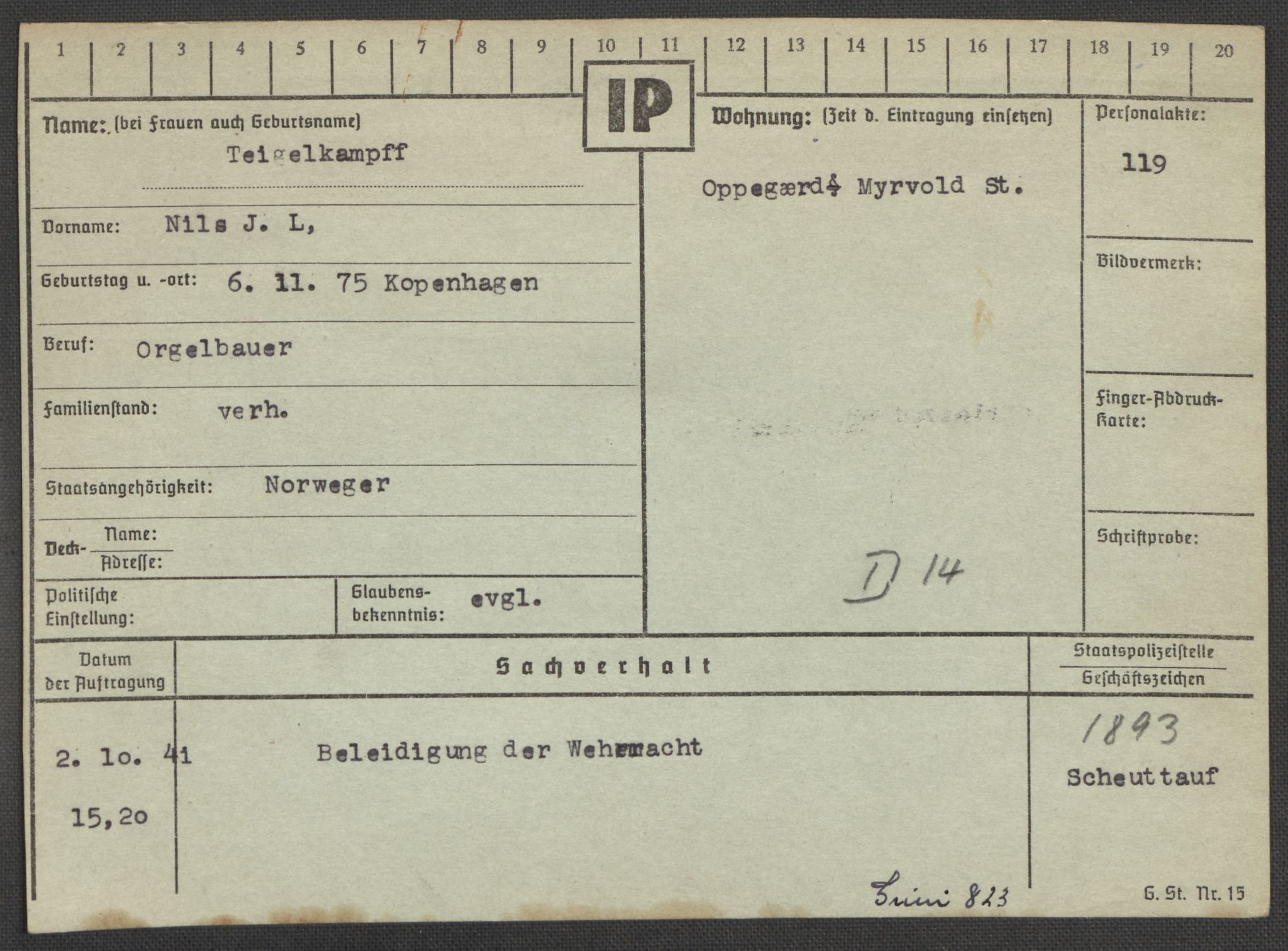 Befehlshaber der Sicherheitspolizei und des SD, RA/RAFA-5969/E/Ea/Eaa/L0010: Register over norske fanger i Møllergata 19: Sø-Å, 1940-1945, p. 172