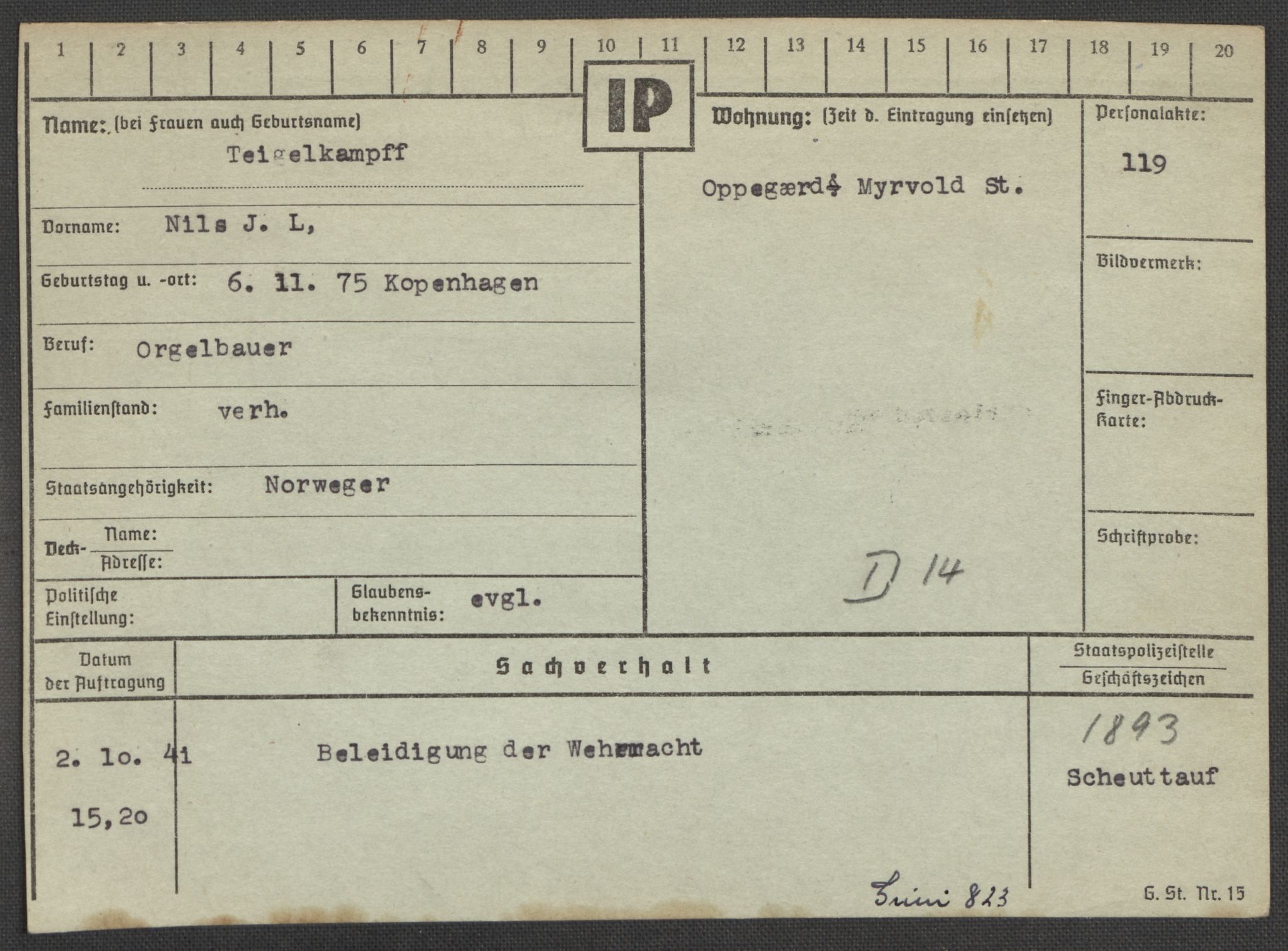 Befehlshaber der Sicherheitspolizei und des SD, AV/RA-RAFA-5969/E/Ea/Eaa/L0010: Register over norske fanger i Møllergata 19: Sø-Å, 1940-1945, p. 172