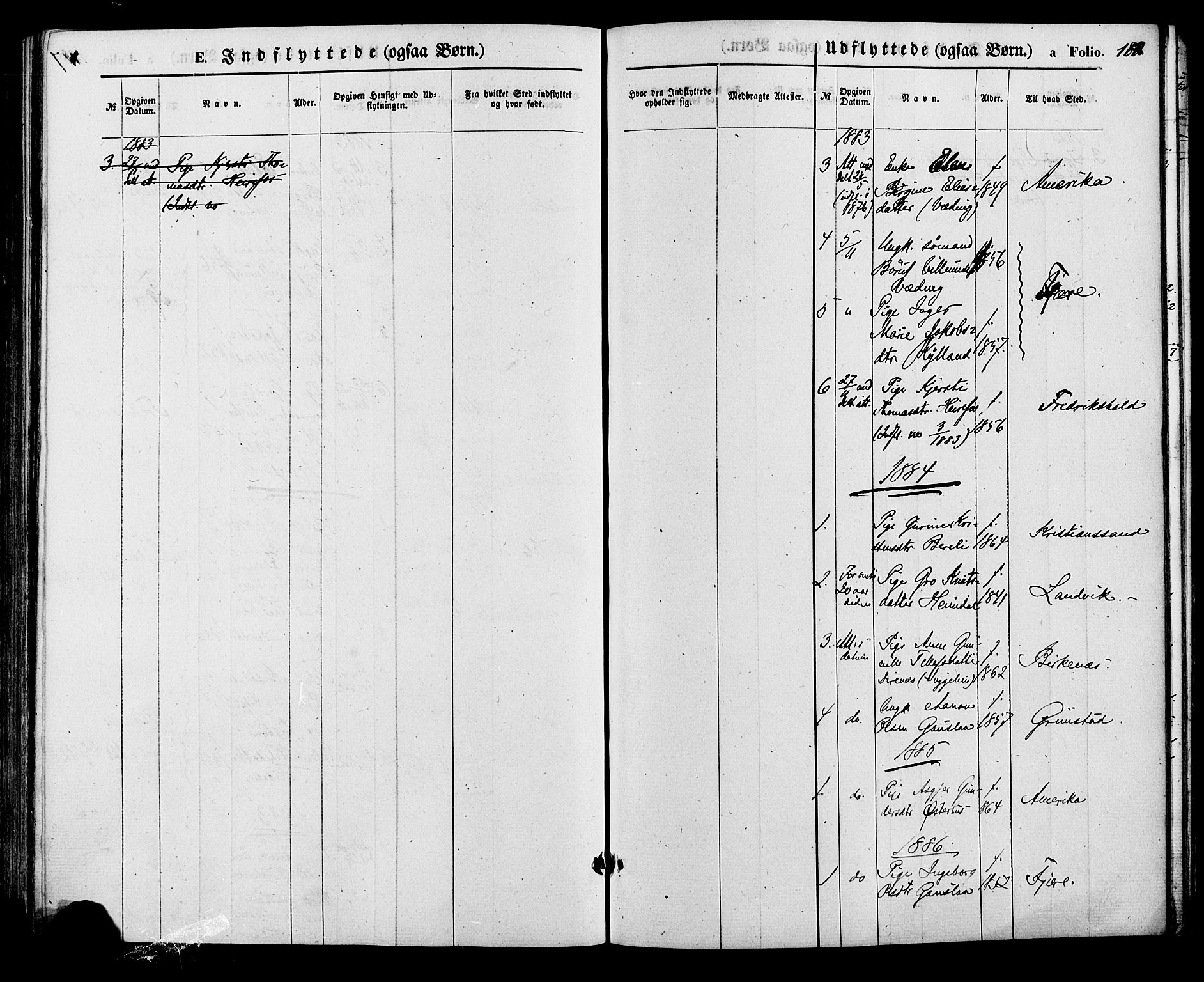 Herefoss sokneprestkontor, SAK/1111-0019/F/Fa/Faa/L0002: Parish register (official) no. A 2, 1861-1886, p. 188