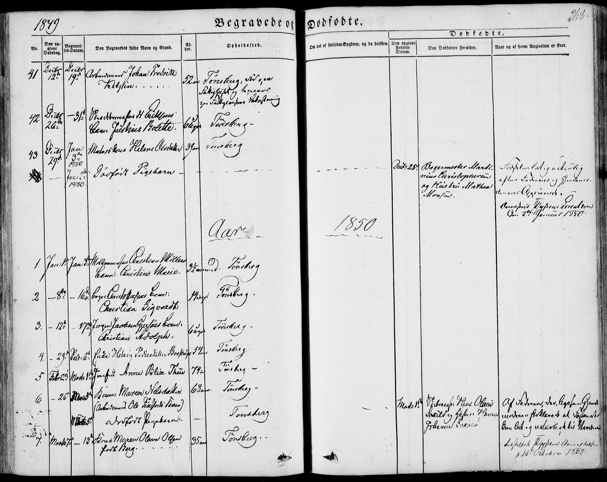 Tønsberg kirkebøker, SAKO/A-330/F/Fa/L0007: Parish register (official) no. I 7, 1845-1854, p. 268
