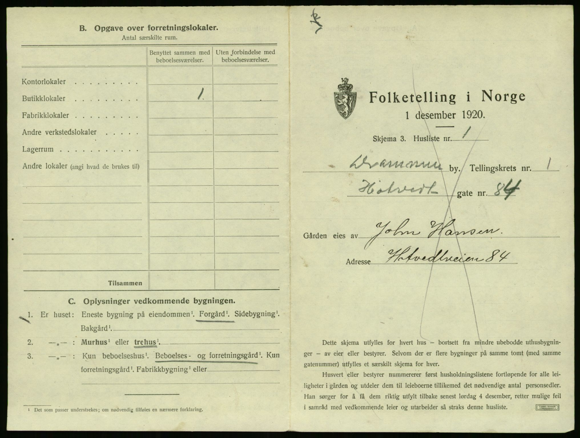 SAKO, 1920 census for Drammen, 1920, p. 71774