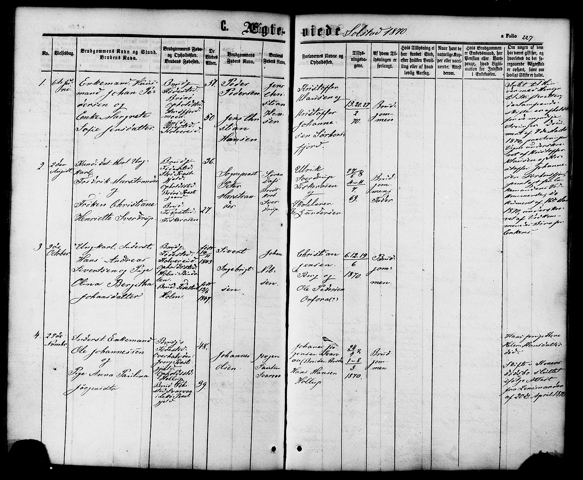 Ministerialprotokoller, klokkerbøker og fødselsregistre - Nordland, AV/SAT-A-1459/810/L0147: Parish register (official) no. 810A08 /2, 1862-1874, p. 227