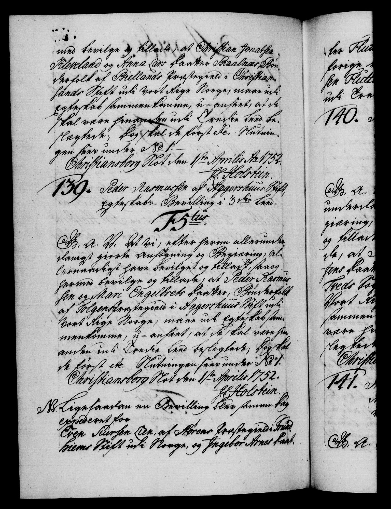 Danske Kanselli 1572-1799, RA/EA-3023/F/Fc/Fca/Fcaa/L0037: Norske registre, 1751-1752, p. 551b