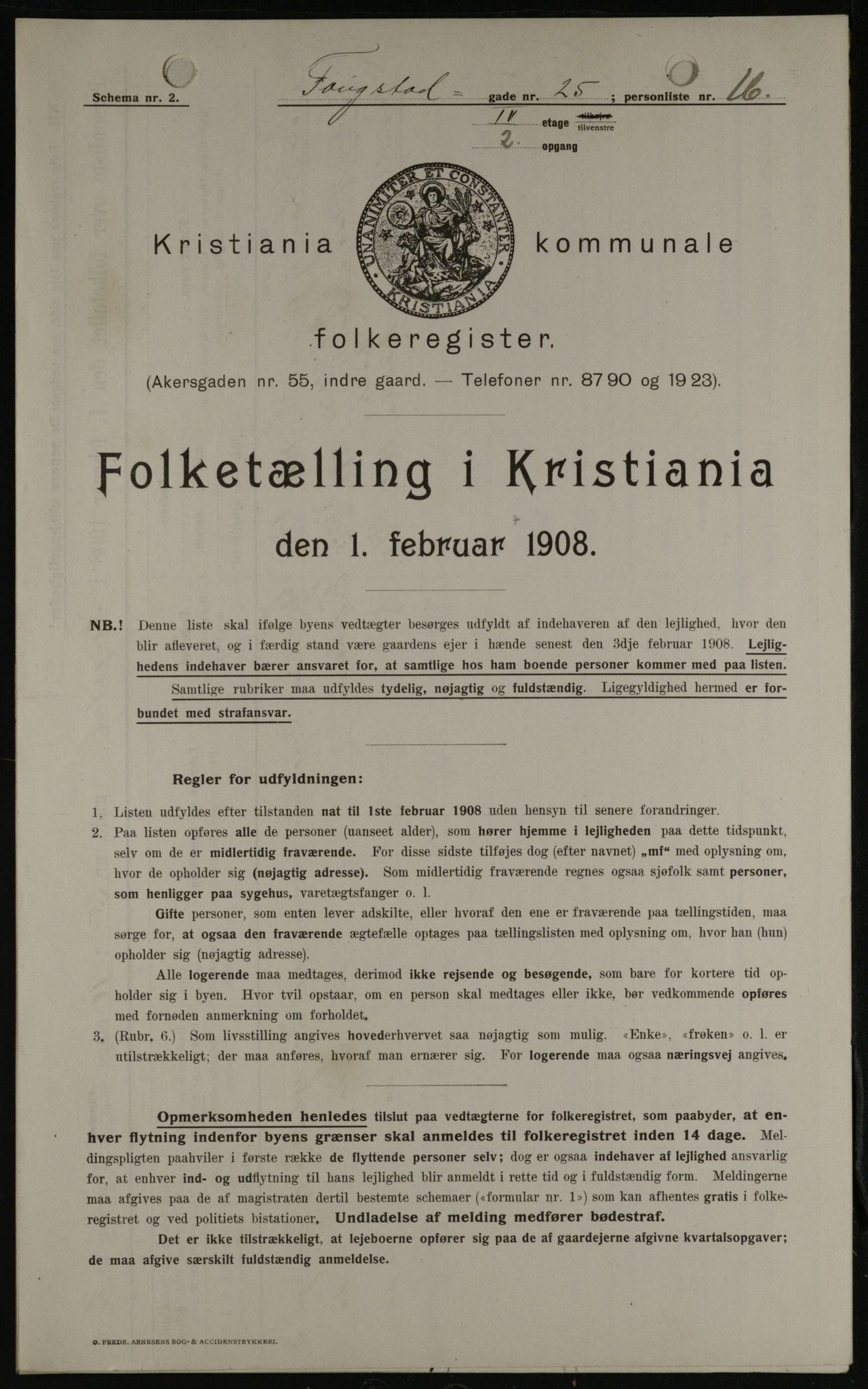 OBA, Municipal Census 1908 for Kristiania, 1908, p. 22982