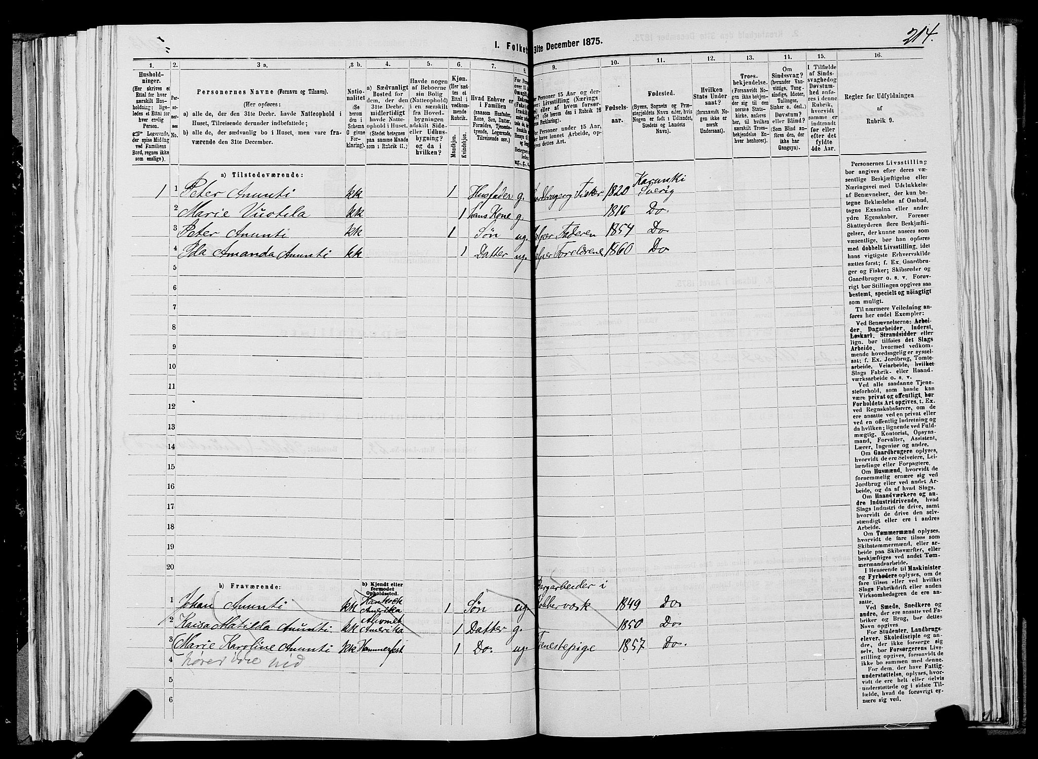 SATØ, 1875 census for 2029L Vadsø/Vadsø, 1875, p. 1214