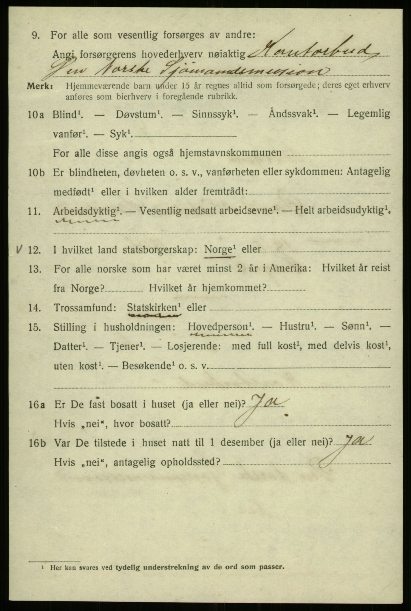 SAB, 1920 census for Bergen, 1920, p. 110412