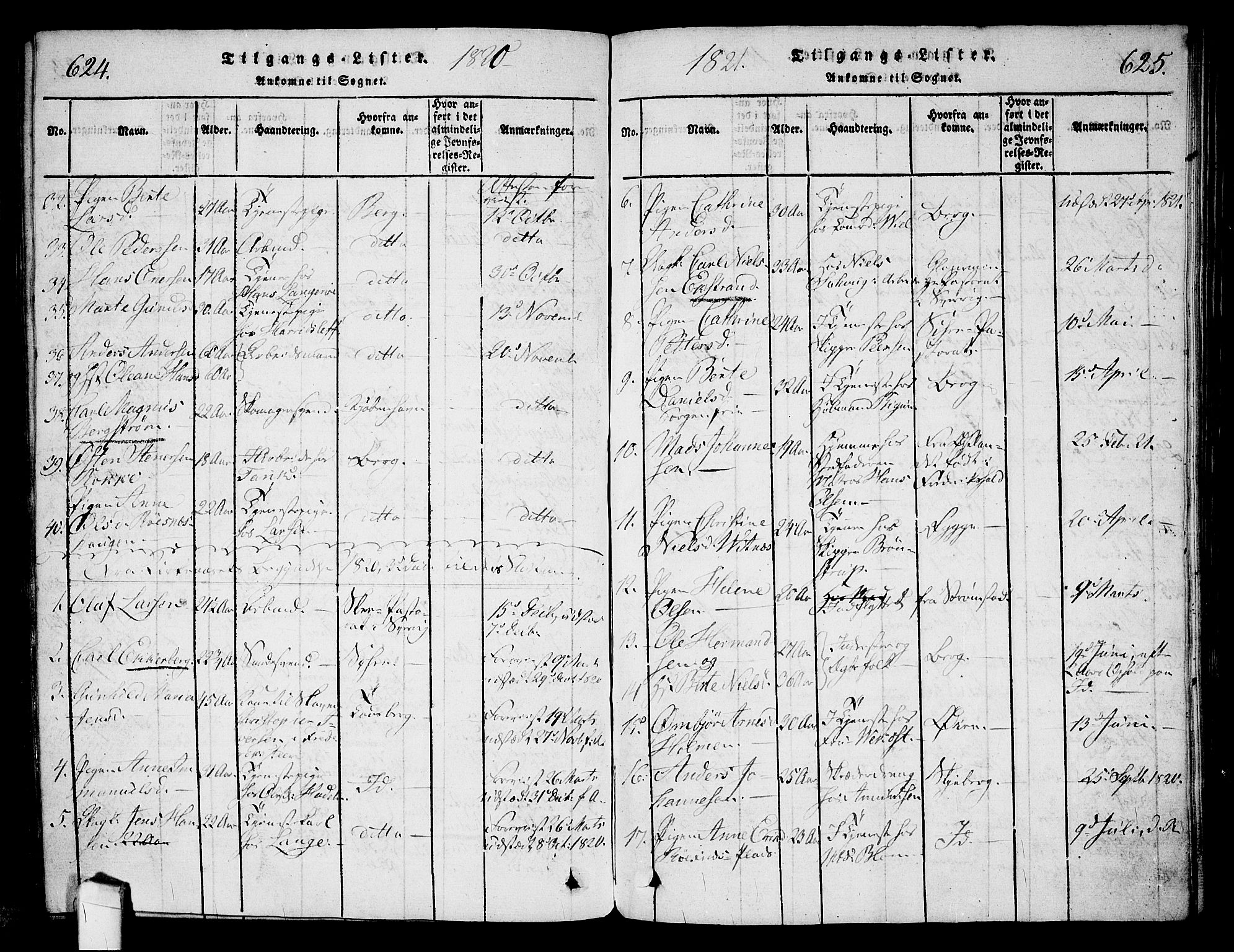 Halden prestekontor Kirkebøker, SAO/A-10909/G/Ga/L0001: Parish register (copy) no. 1, 1815-1833, p. 624-625