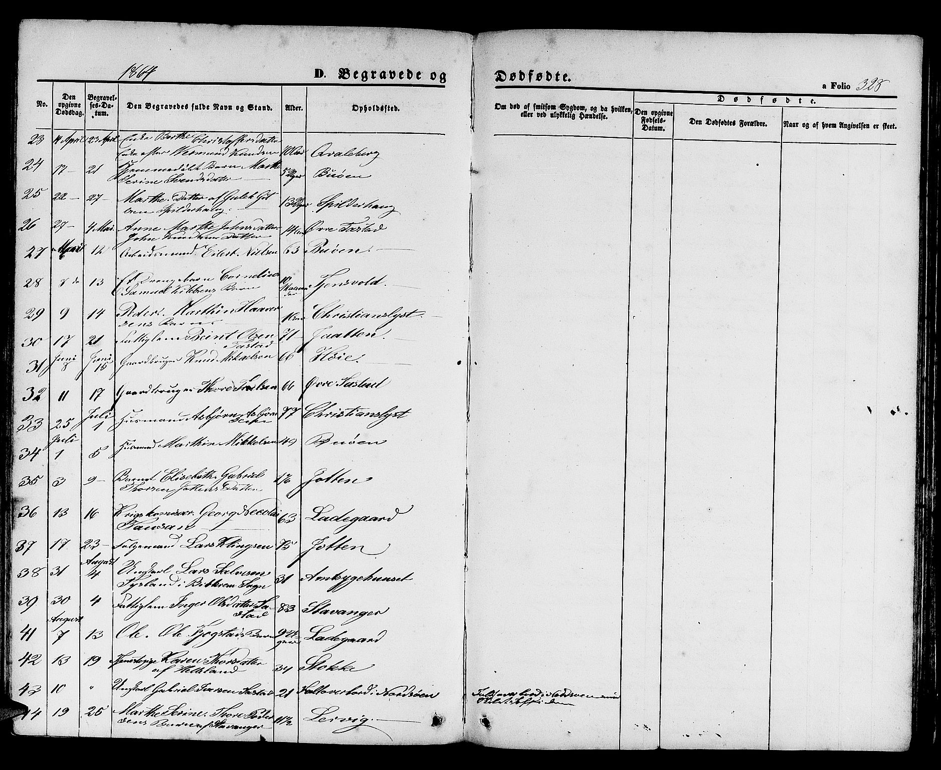Hetland sokneprestkontor, SAST/A-101826/30/30BB/L0003: Parish register (copy) no. B 3, 1863-1877, p. 328