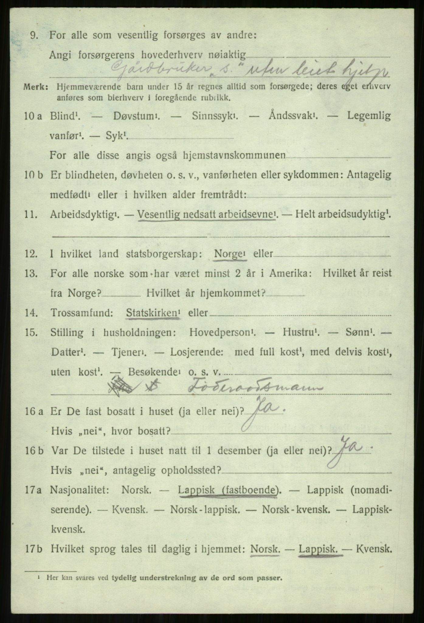 SATØ, 1920 census for Salangen, 1920, p. 5627