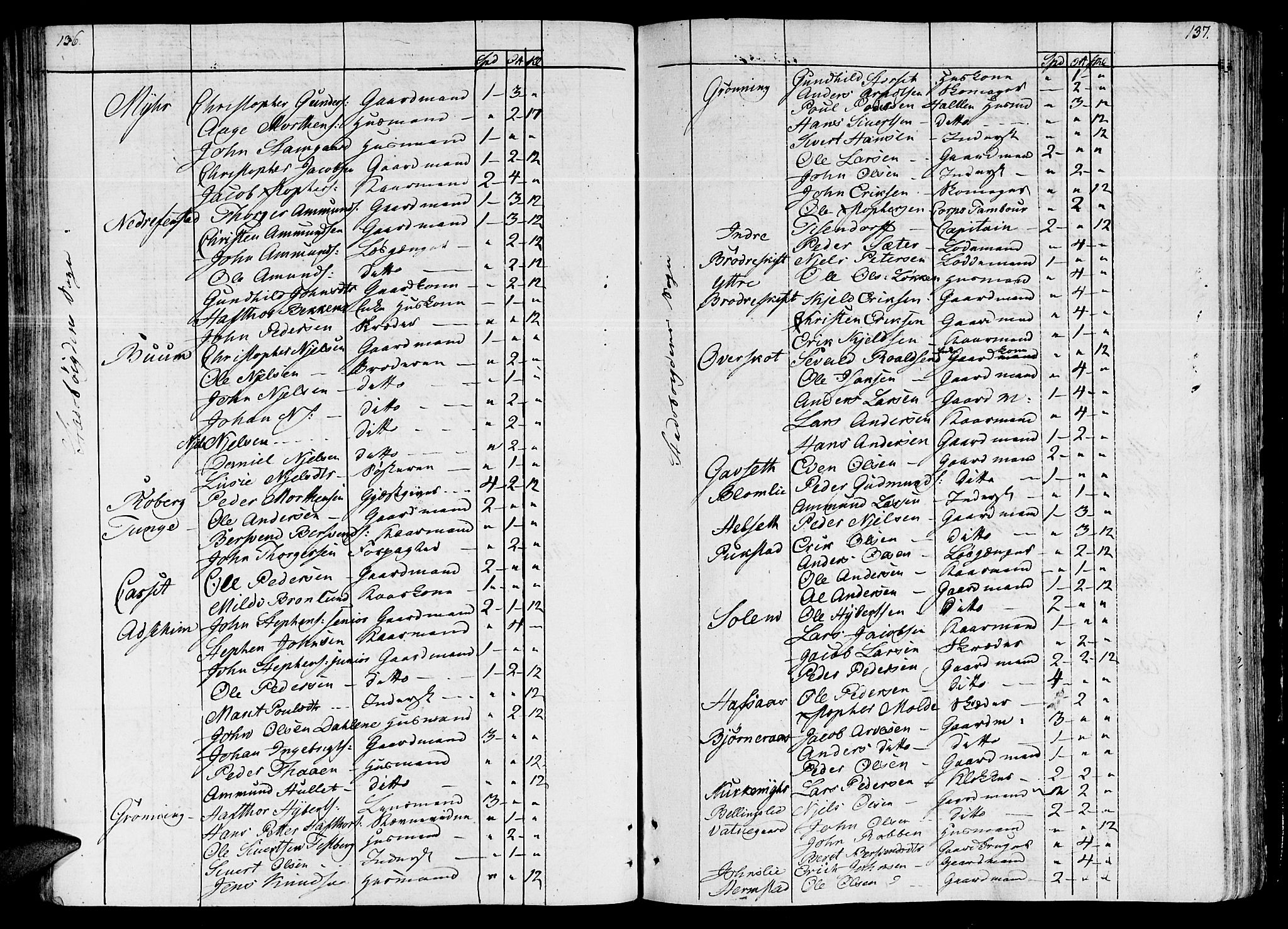 Ministerialprotokoller, klokkerbøker og fødselsregistre - Sør-Trøndelag, AV/SAT-A-1456/646/L0607: Parish register (official) no. 646A05, 1806-1815, p. 136-137