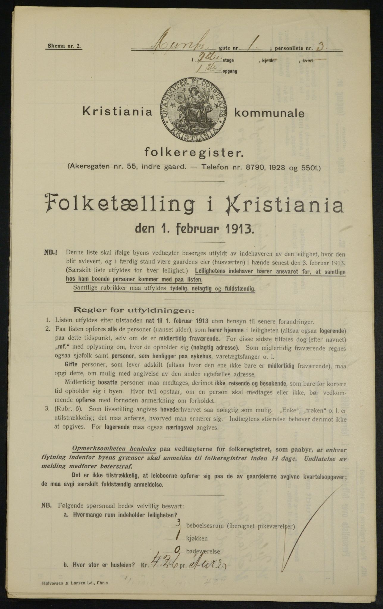 OBA, Municipal Census 1913 for Kristiania, 1913, p. 67893