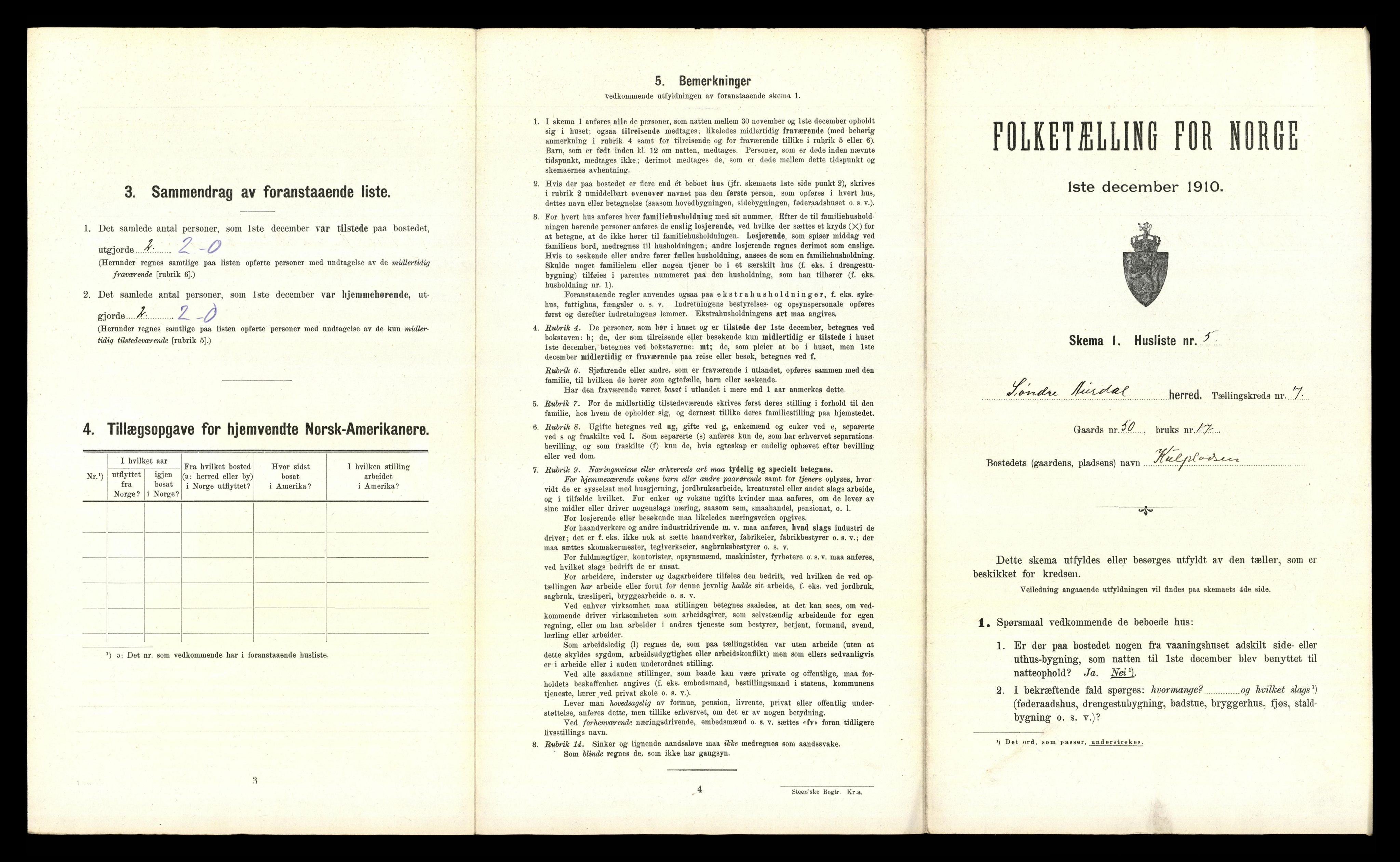 RA, 1910 census for Sør-Aurdal, 1910, p. 749