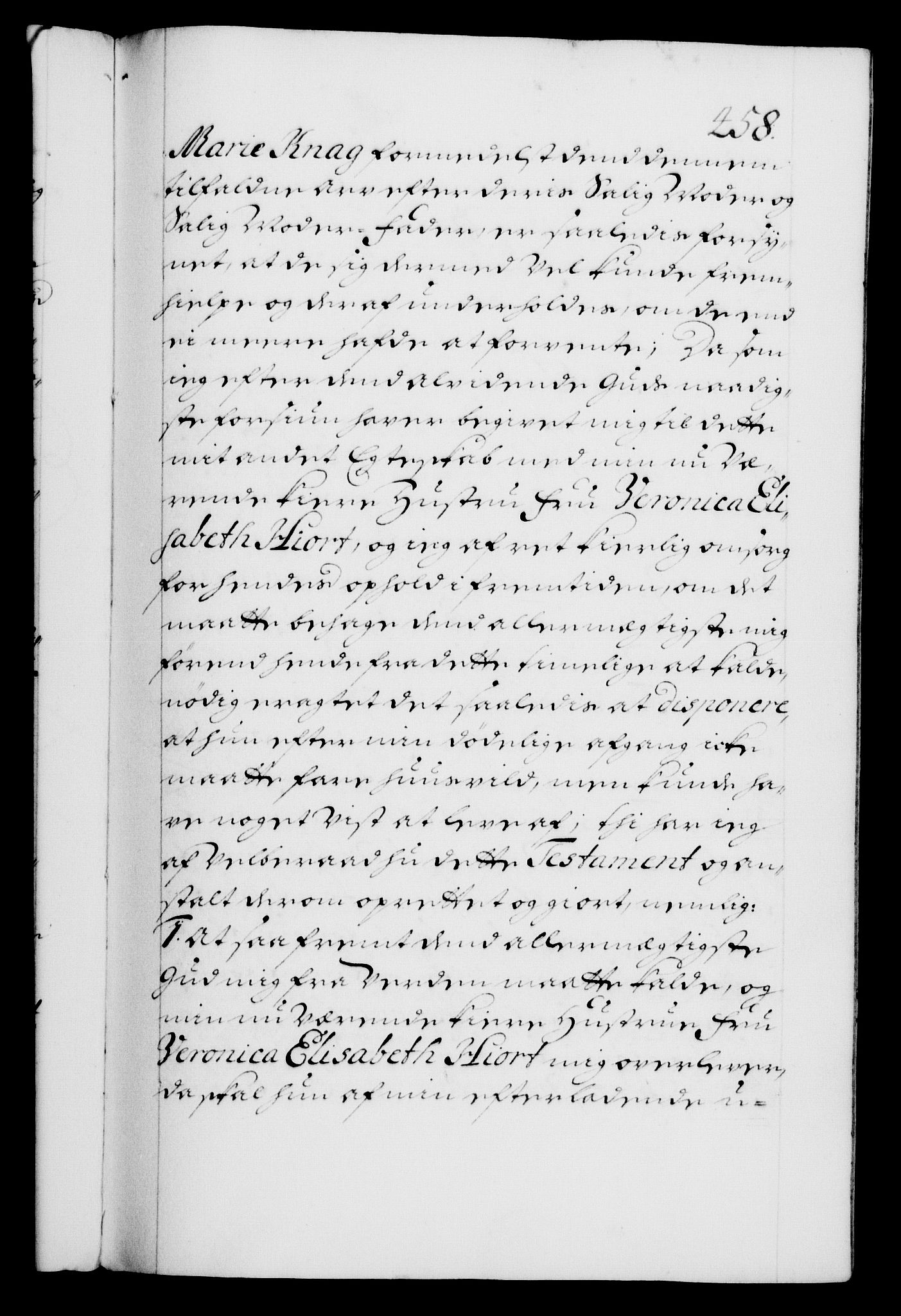 Danske Kanselli 1572-1799, AV/RA-EA-3023/F/Fc/Fca/Fcaa/L0018: Norske registre, 1699-1703, p. 458a