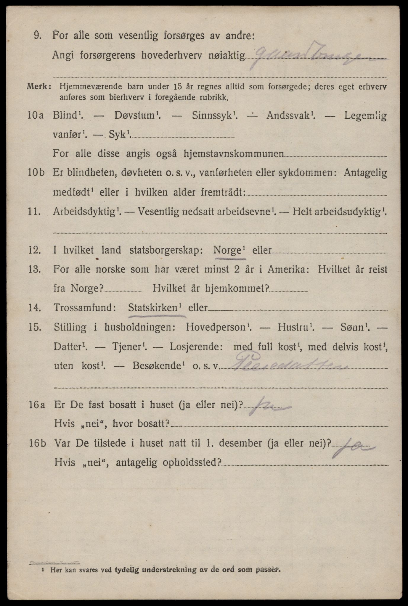 SAST, 1920 census for Varhaug, 1920, p. 1986