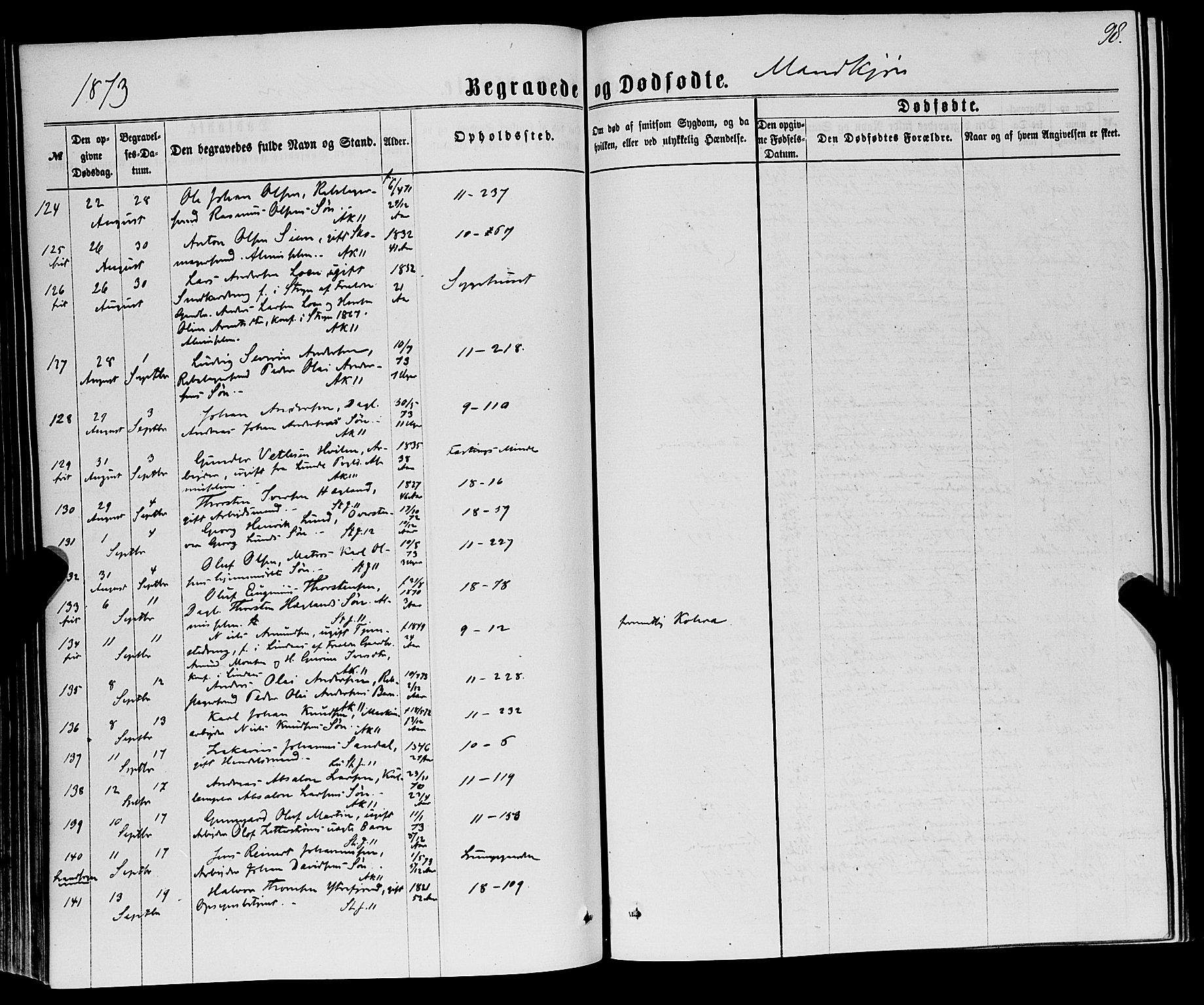 Domkirken sokneprestembete, AV/SAB-A-74801/H/Haa/L0042: Parish register (official) no. E 3, 1863-1876, p. 98