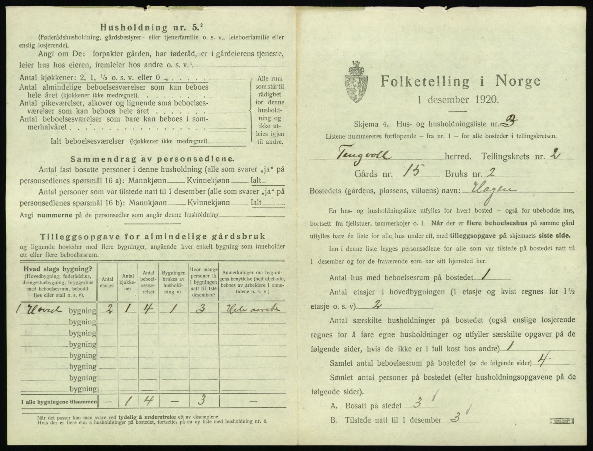 SAT, 1920 census for Tingvoll, 1920, p. 82