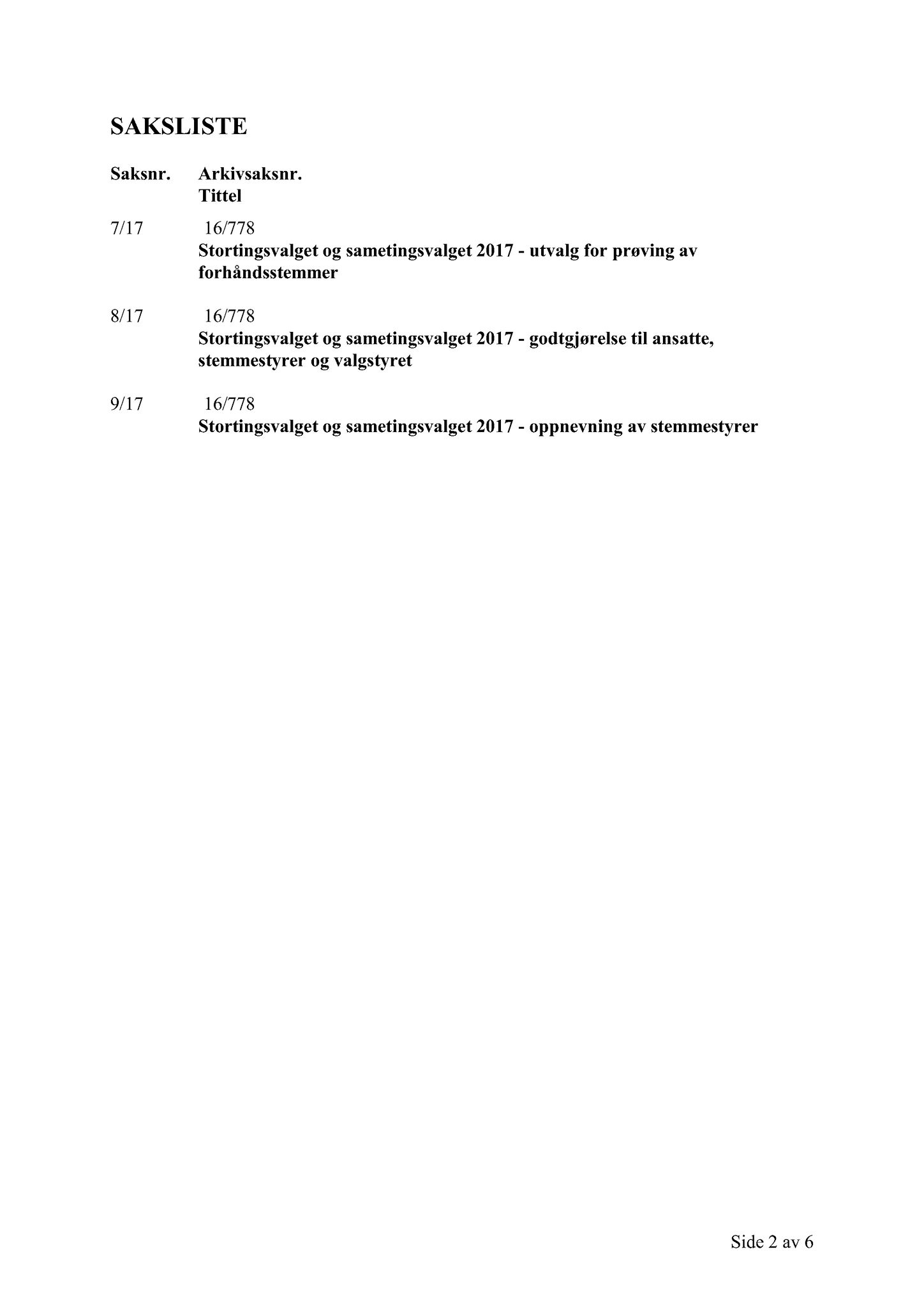 Klæbu Kommune, TRKO/KK/10-VS/L003: Valgnemnda - Møtedokumenter, 2017, p. 41