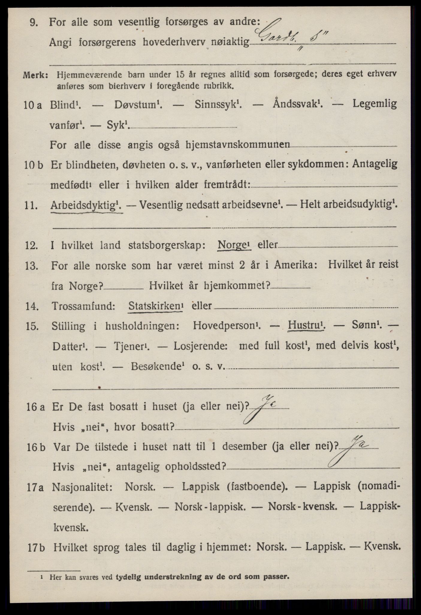 SAT, 1920 census for Orkdal, 1920, p. 5817