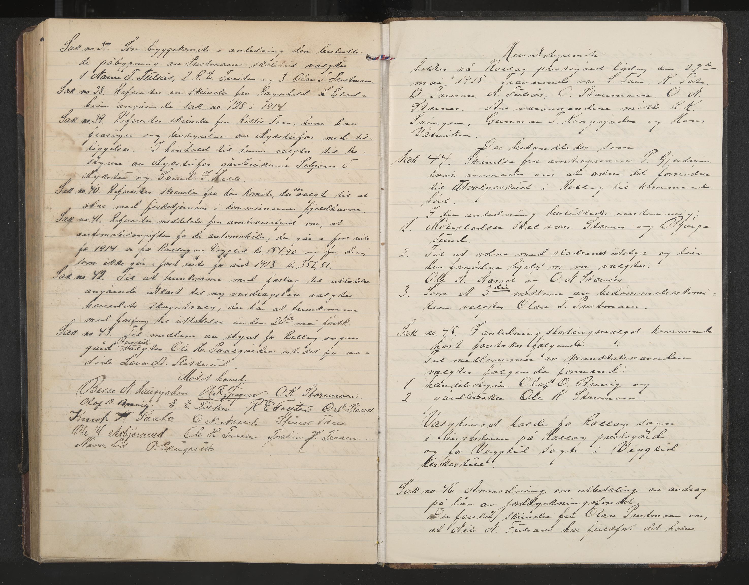 Rollag formannskap og sentraladministrasjon, IKAK/0632021-2/A/Aa/L0005: Møtebok, 1909-1915, p. 151