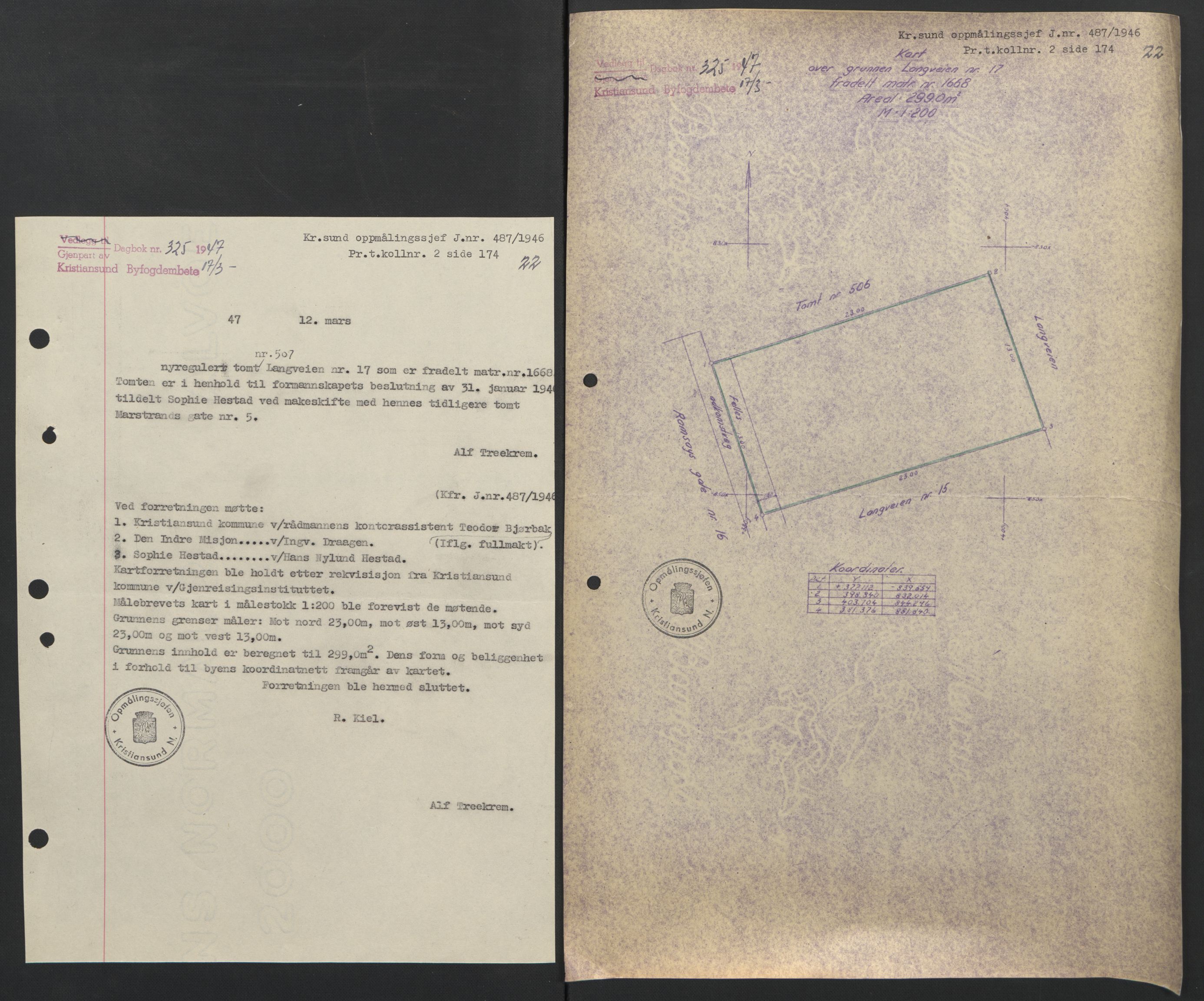 Kristiansund byfogd, AV/SAT-A-4587/A/27: Mortgage book no. 42, 1947-1950, Diary no: : 325/1947