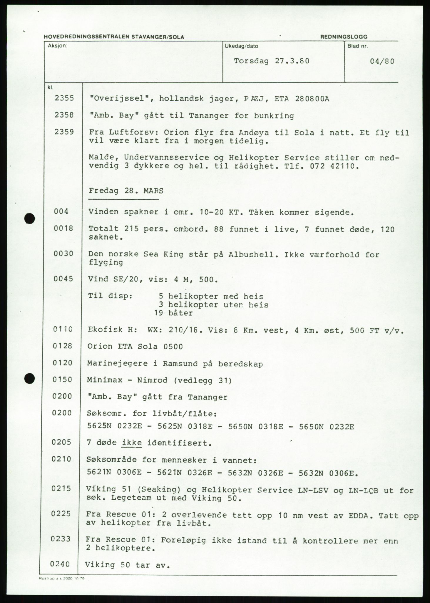 Justisdepartementet, Granskningskommisjonen ved Alexander Kielland-ulykken 27.3.1980, AV/RA-S-1165/D/L0017: P Hjelpefartøy (Doku.liste + P1-P6 av 6)/Q Hovedredningssentralen (Q0-Q27 av 27), 1980-1981, p. 545