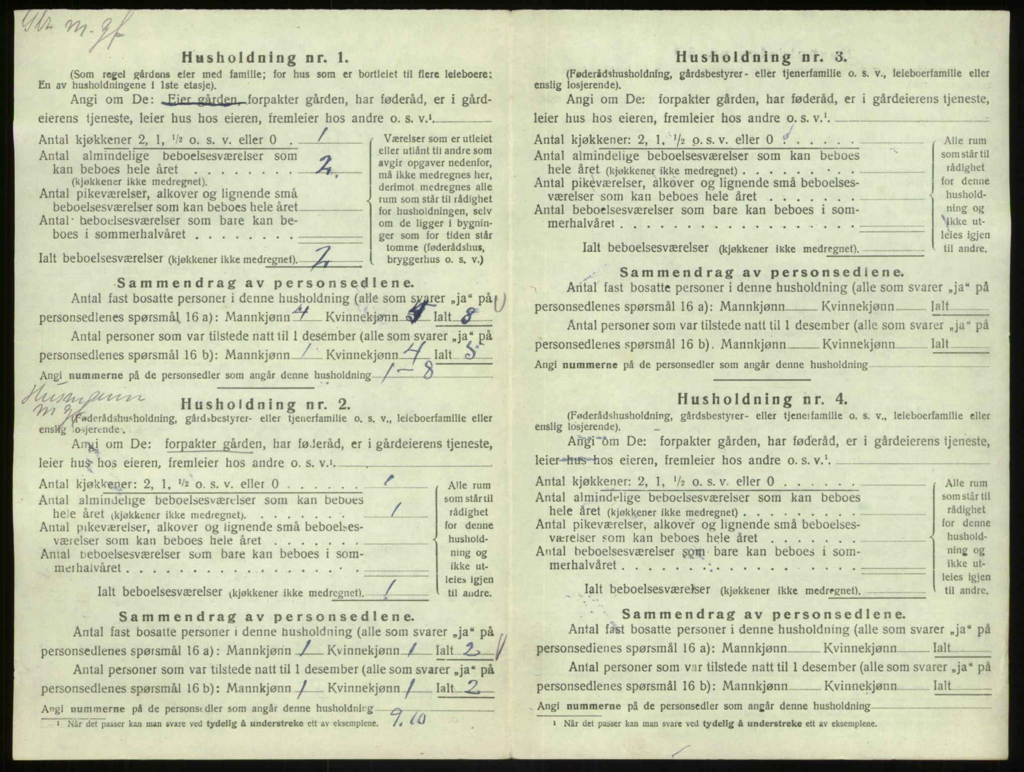 SAB, 1920 census for Austrheim, 1920, p. 534