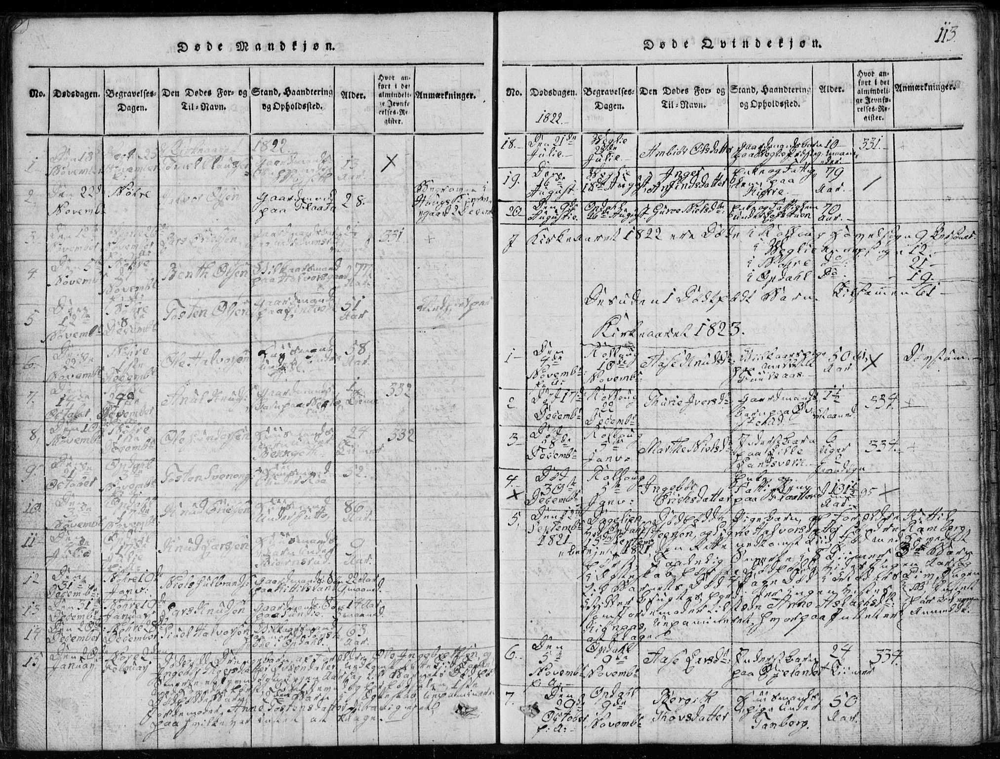 Rollag kirkebøker, SAKO/A-240/G/Ga/L0001: Parish register (copy) no. I 1, 1814-1831, p. 113
