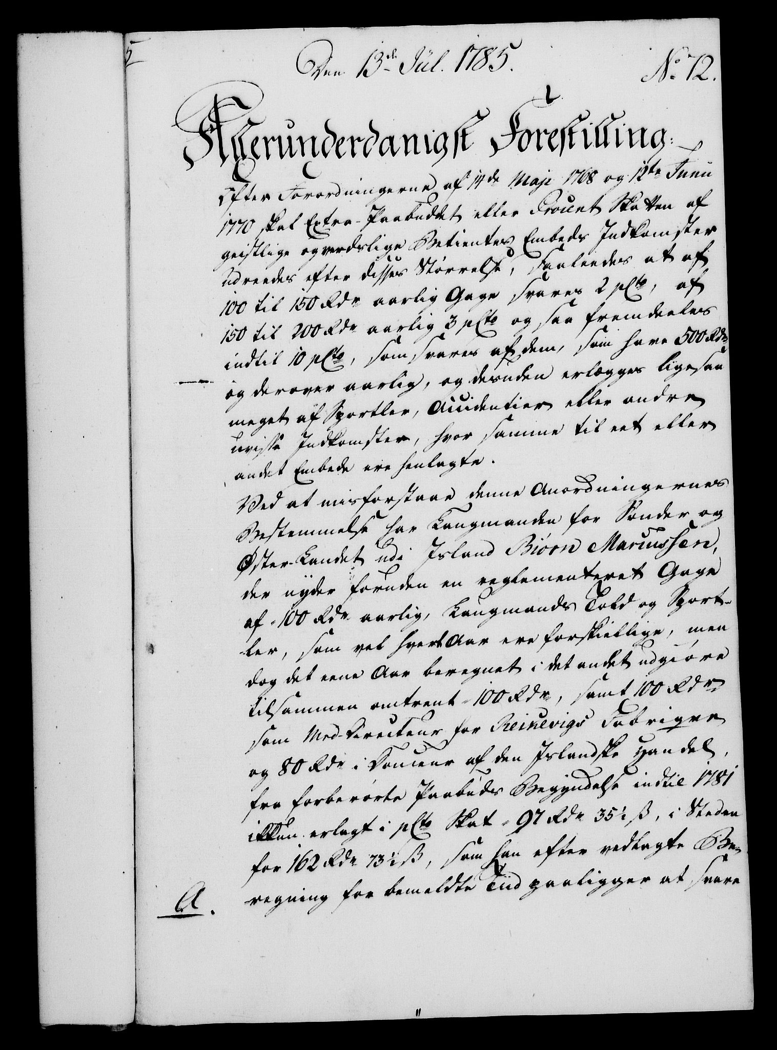 Rentekammeret, Kammerkanselliet, AV/RA-EA-3111/G/Gf/Gfa/L0067: Norsk relasjons- og resolusjonsprotokoll (merket RK 52.67), 1785, p. 621