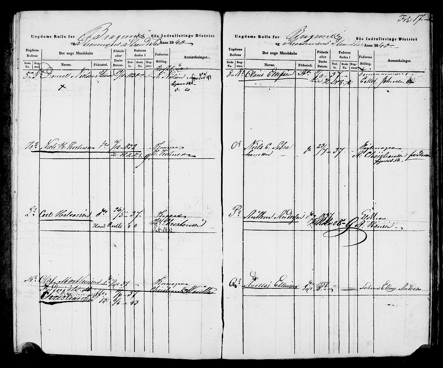 Drammen innrulleringsdistrikt, AV/SAKO-A-781/F/Fa/L0006: Ungdomsrulle for Strømmen, Svelvik, Holmsbu og Filtvet ladesteder, 1840-1841, p. 19