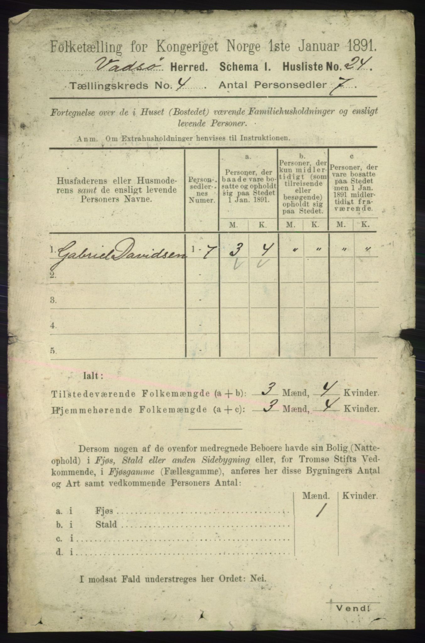 RA, 1891 census for 2029 Vadsø, 1891, p. 1167