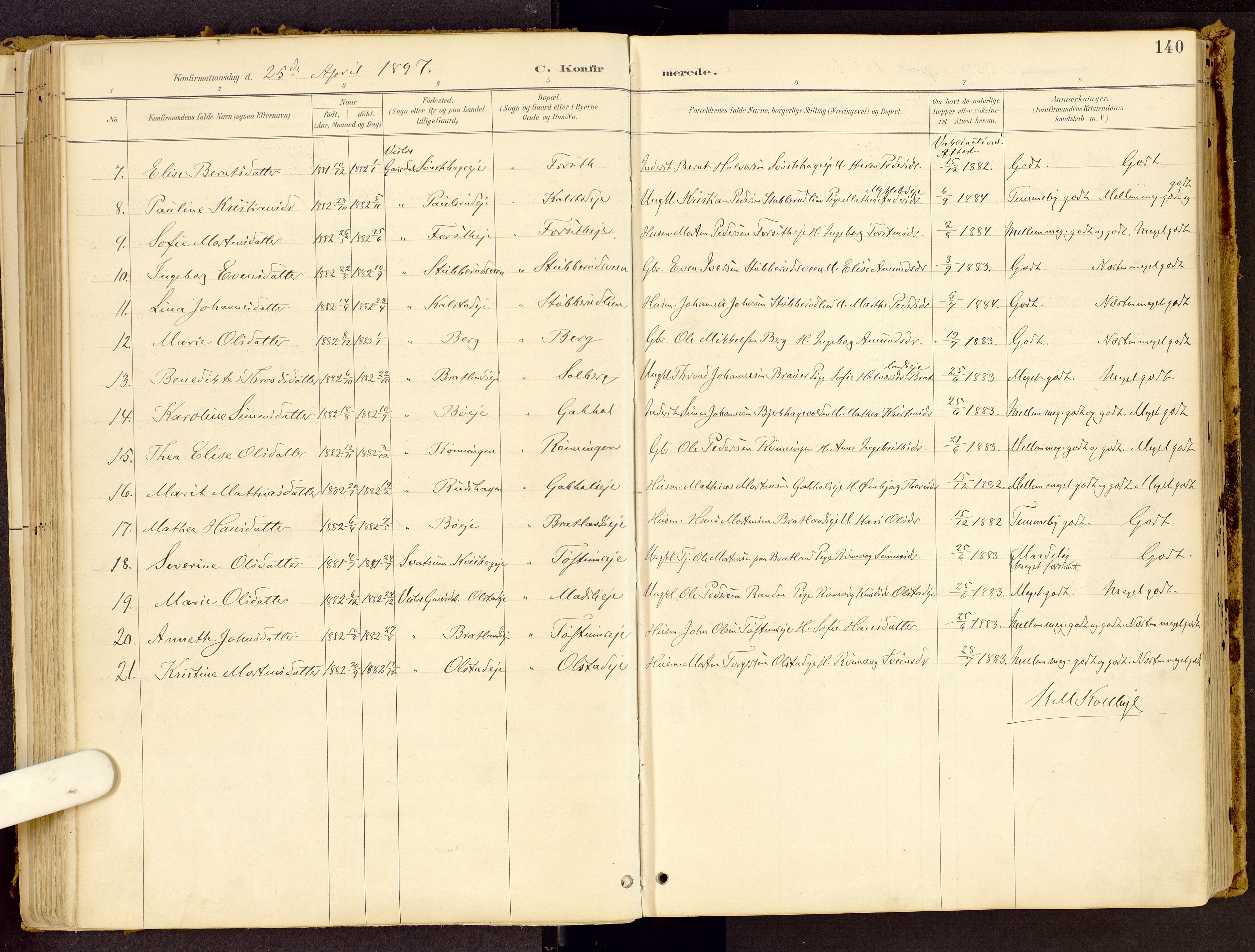 Vestre Gausdal prestekontor, SAH/PREST-094/H/Ha/Haa/L0001: Parish register (official) no. 1, 1887-1914, p. 140