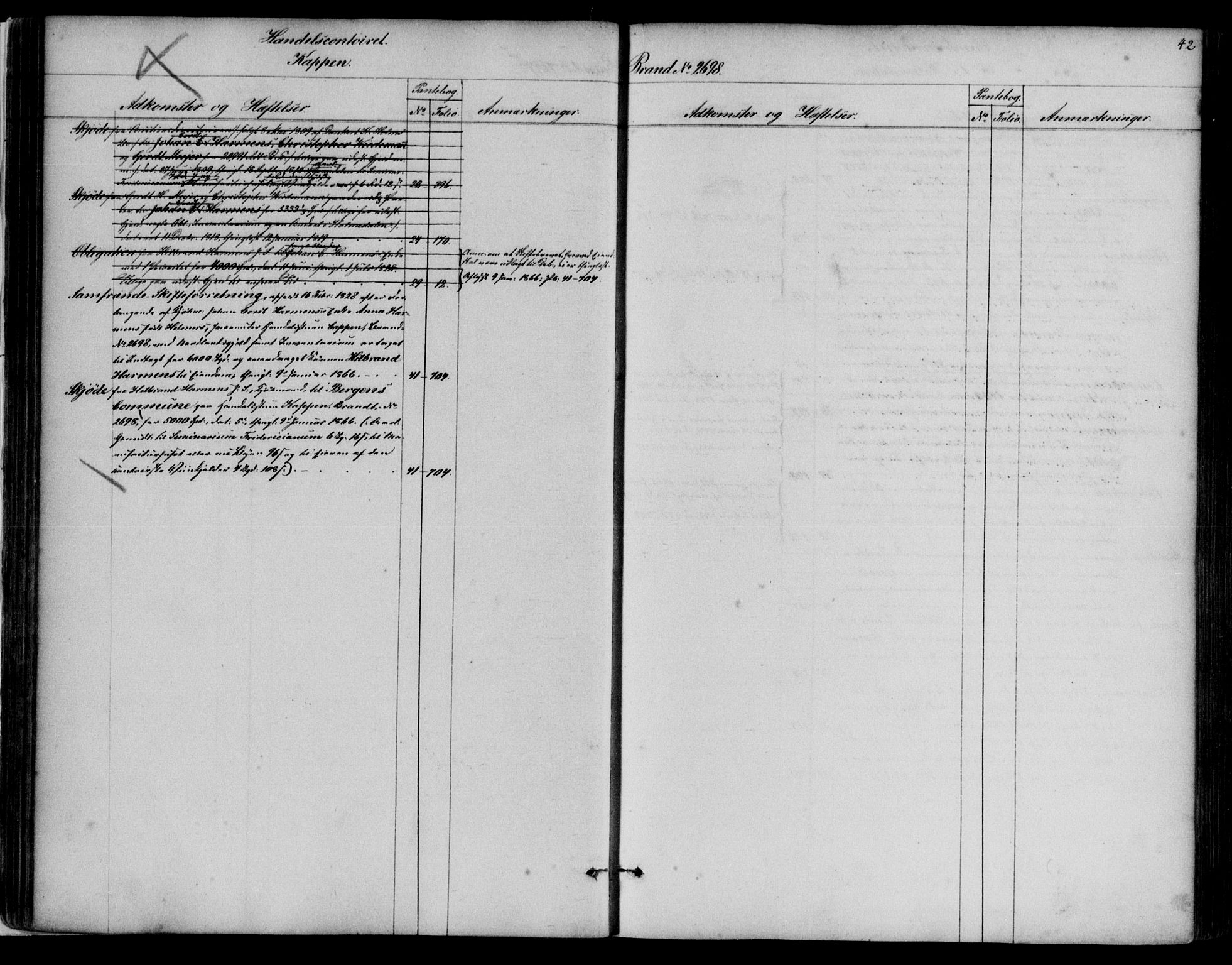 Byfogd og Byskriver i Bergen, SAB/A-3401/03/03AdC/L0021: Mortgage register no. A.d.C.21, 1801-1851, p. 42