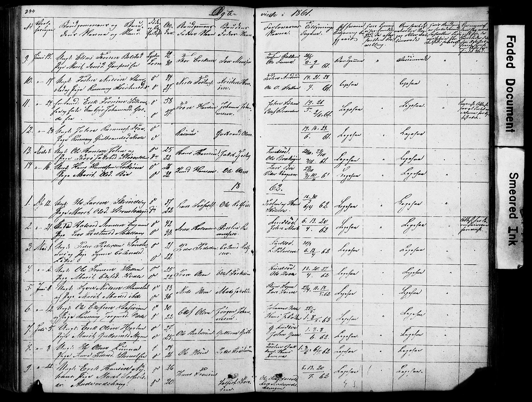 Lom prestekontor, SAH/PREST-070/L/L0012: Parish register (copy) no. 12, 1845-1873, p. 344-345