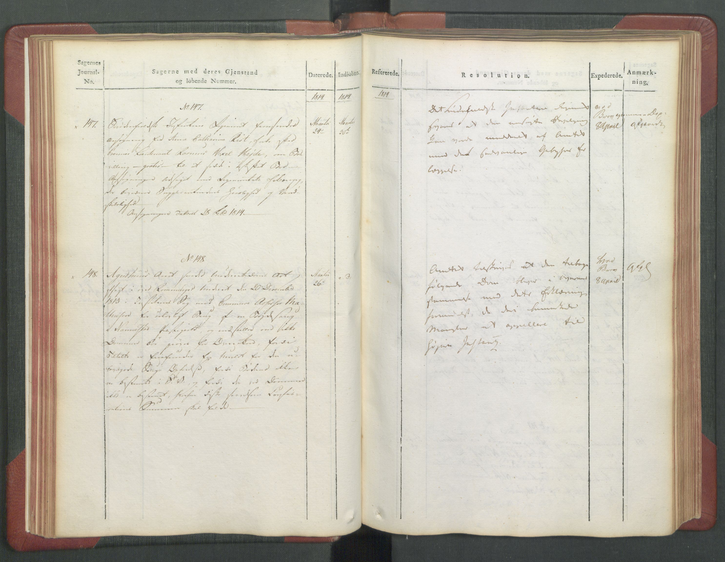 Departementene i 1814, AV/RA-S-3899/Fc/L0039: Journal A, 1814, p. 63