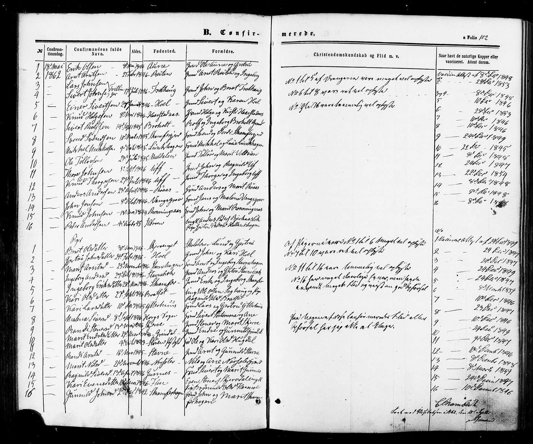 Ministerialprotokoller, klokkerbøker og fødselsregistre - Sør-Trøndelag, SAT/A-1456/674/L0870: Parish register (official) no. 674A02, 1861-1879, p. 102