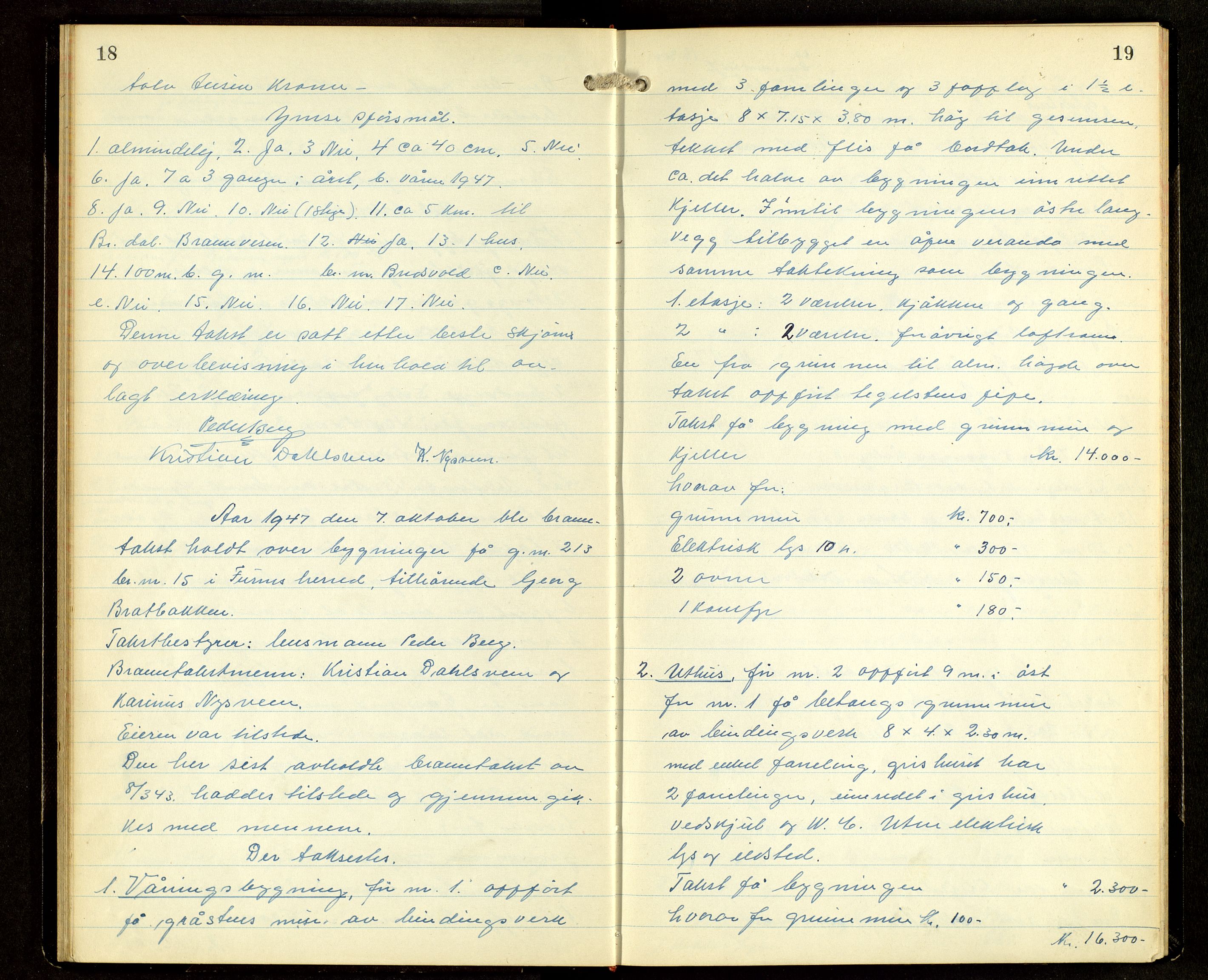 Norges Brannkasse, Furnes, AV/SAH-NBRANF-004/F/L0004: Branntakstprotokoll, 1947-1950, p. 18-19