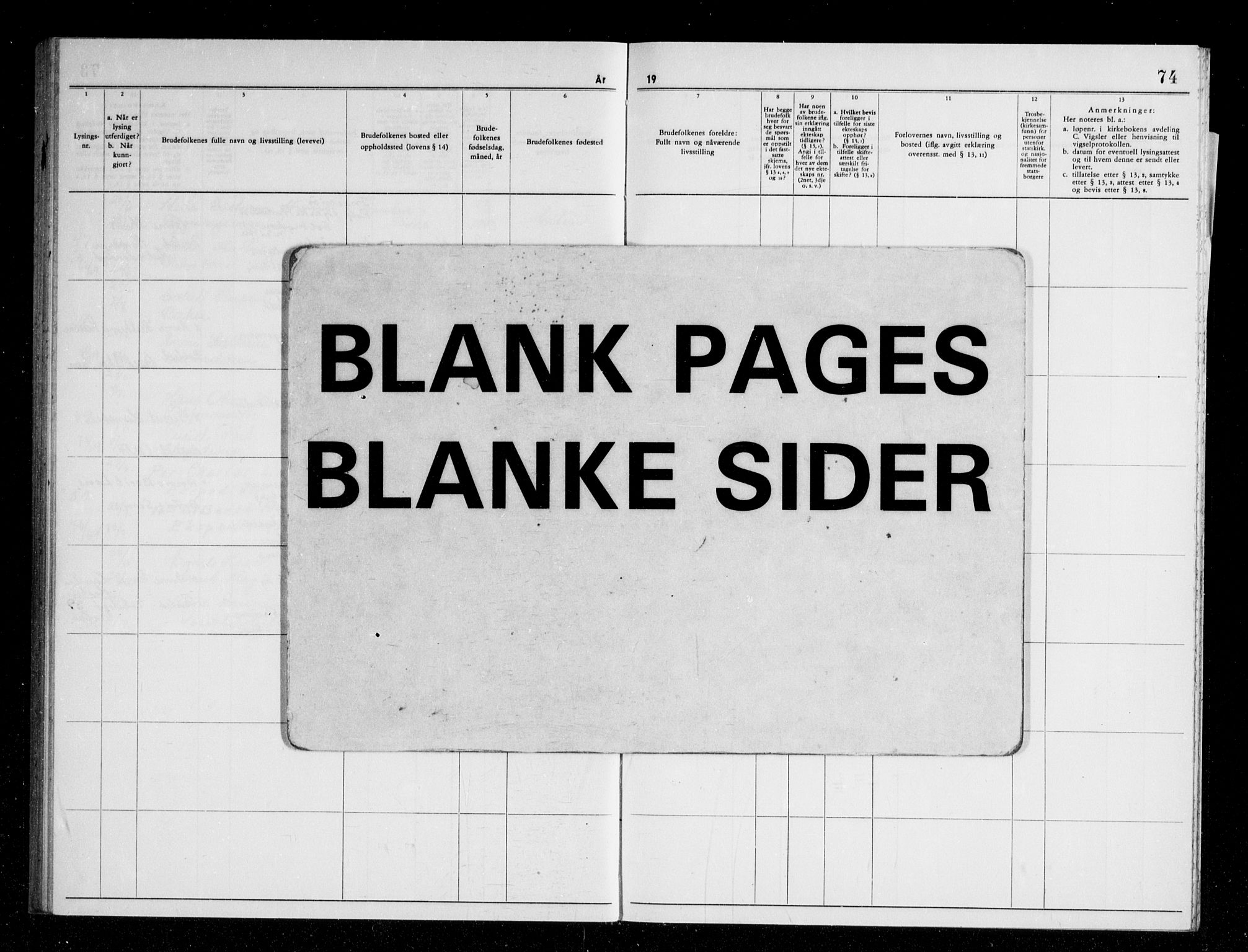 Nøtterøy kirkebøker, AV/SAKO-A-354/H/Ha/L0004: Banns register no. 4, 1962-1969, p. 74