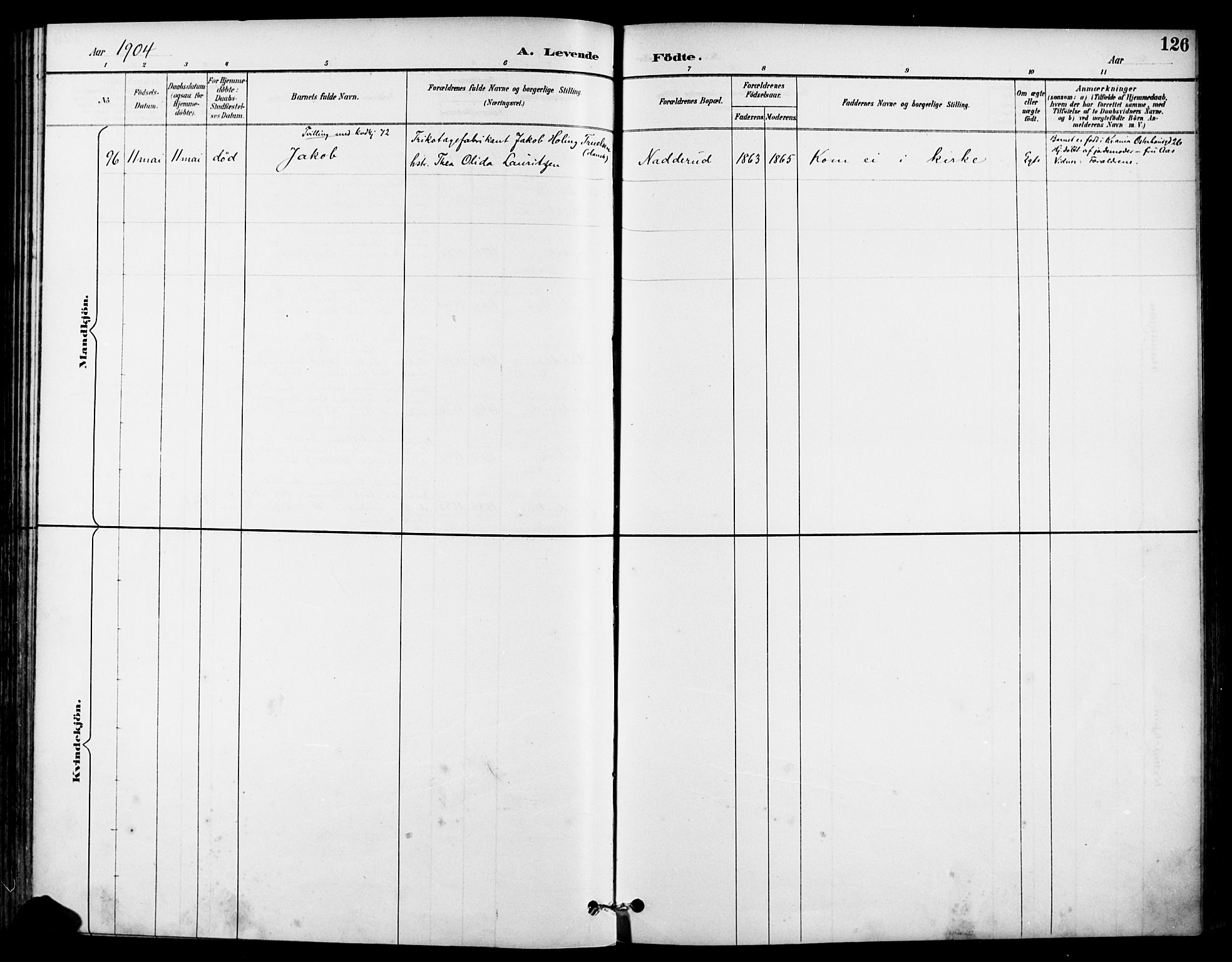 Asker prestekontor Kirkebøker, SAO/A-10256a/F/Fc/L0003: Parish register (official) no. III 3, 1892-1904, p. 126