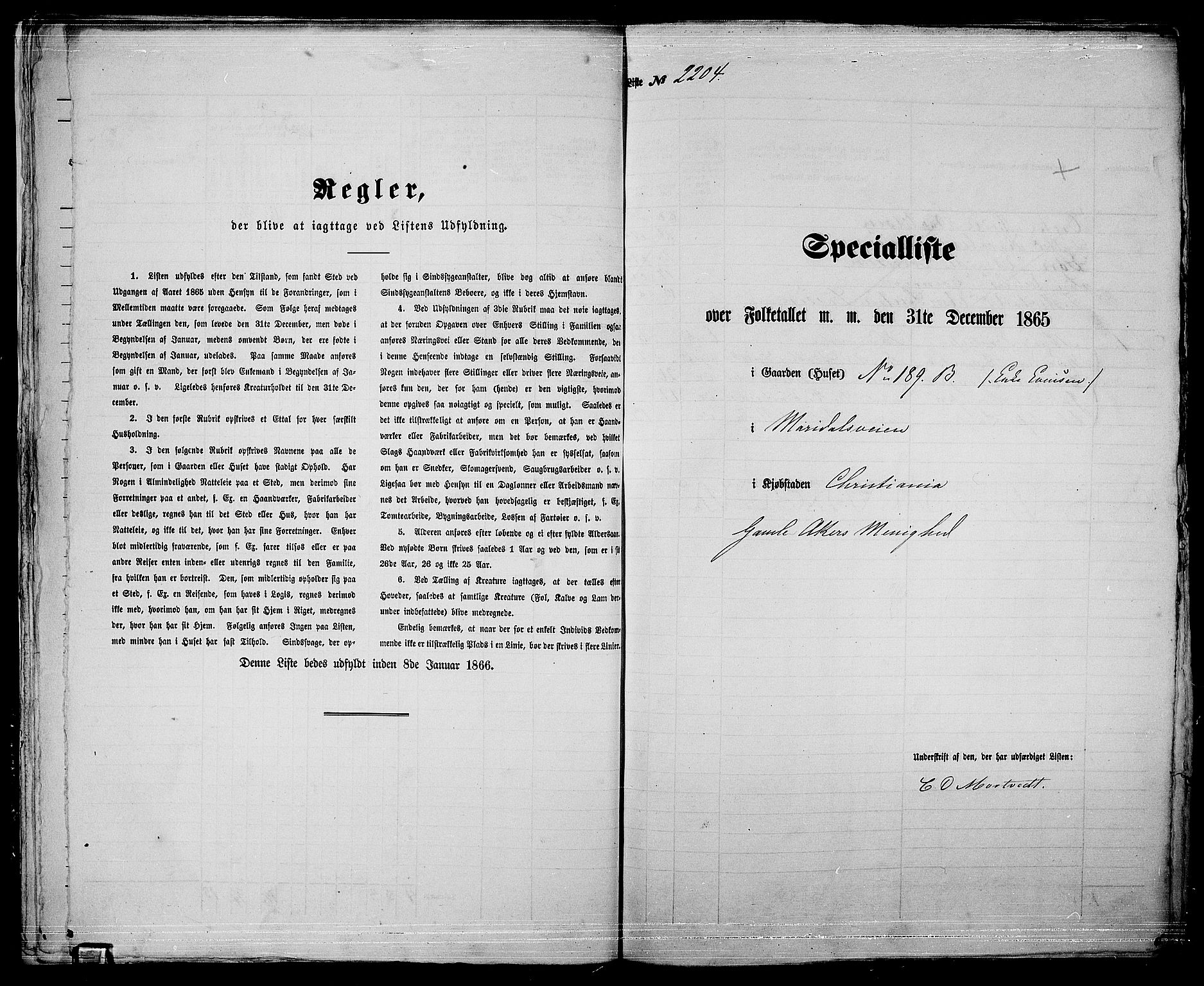 RA, 1865 census for Kristiania, 1865, p. 4914