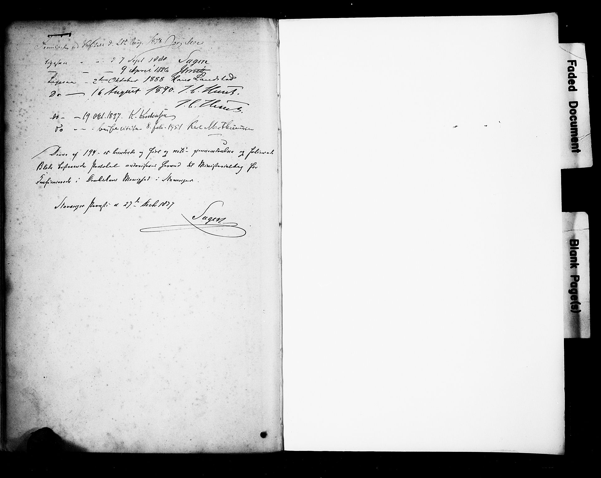 Domkirken sokneprestkontor, SAST/A-101812/001/30/30BA/L0028: Parish register (official) no. A 27, 1878-1896