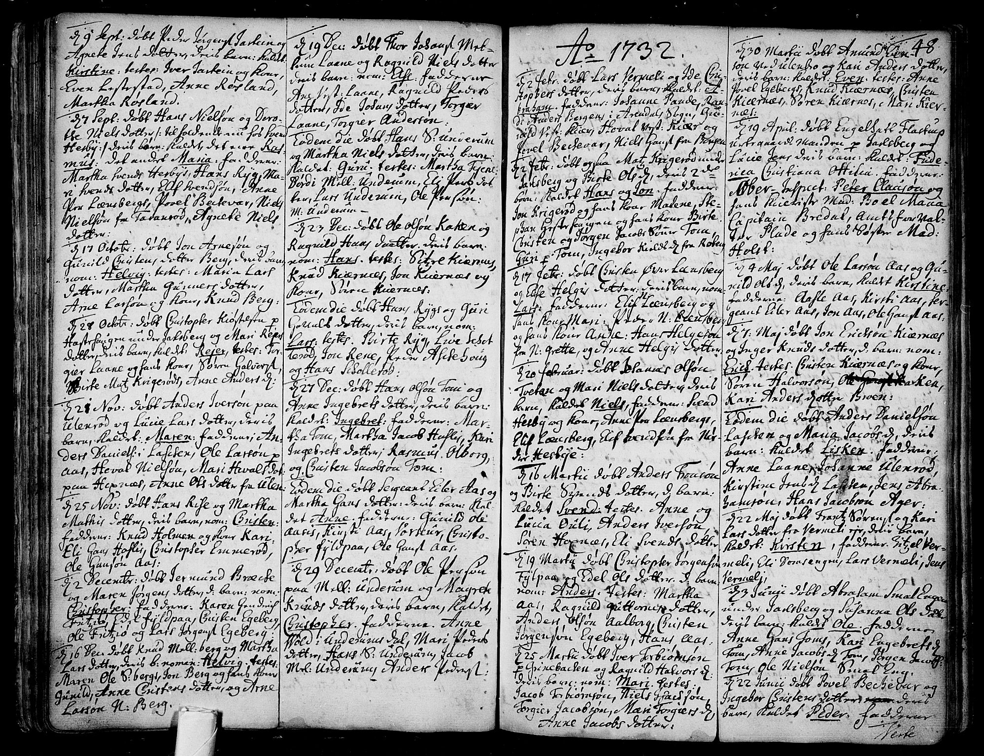 Sem kirkebøker, SAKO/A-5/F/Fa/L0001: Parish register (official) no. I 1, 1702-1763, p. 48