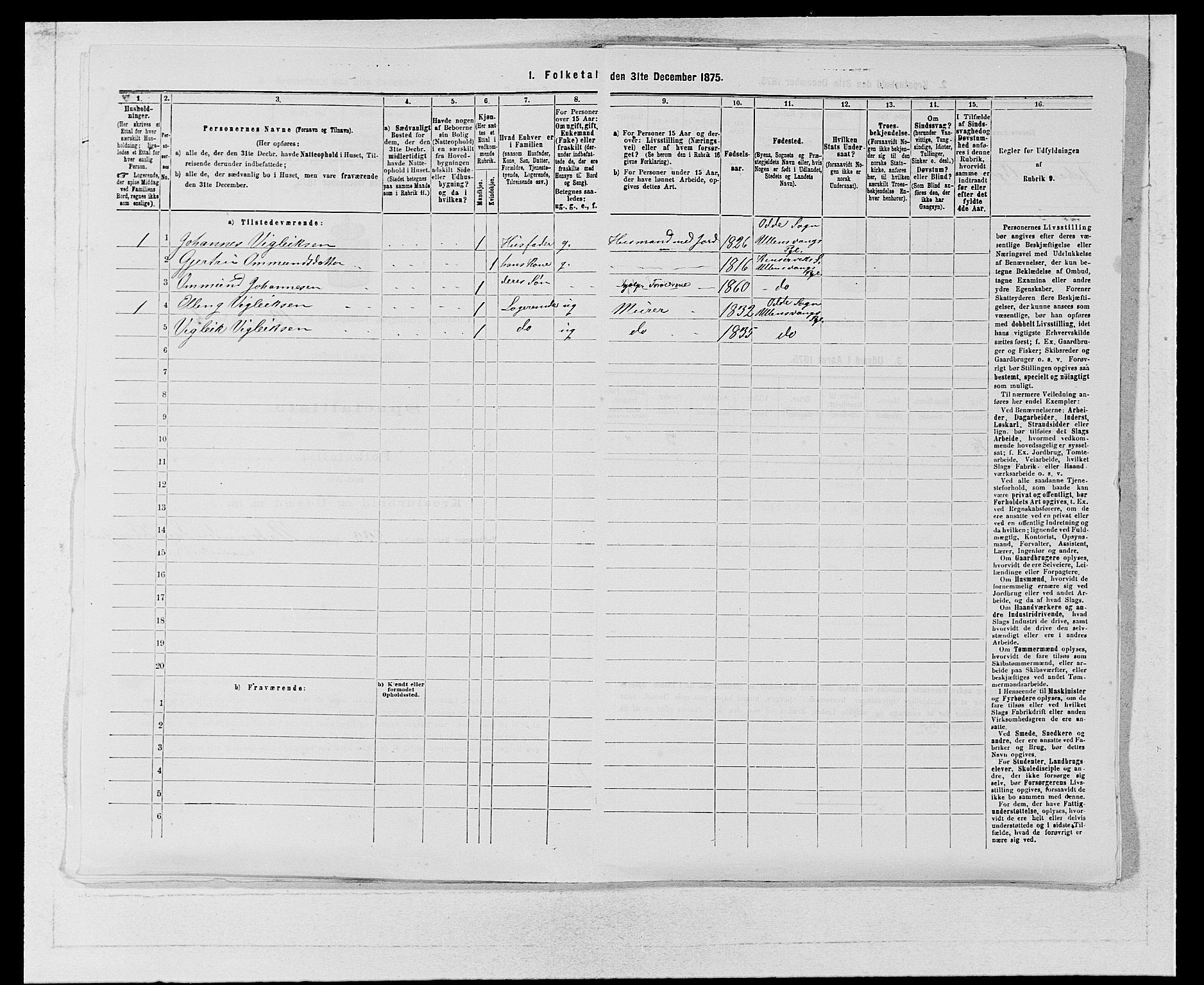 SAB, 1875 census for 1230P Ullensvang, 1875, p. 1331