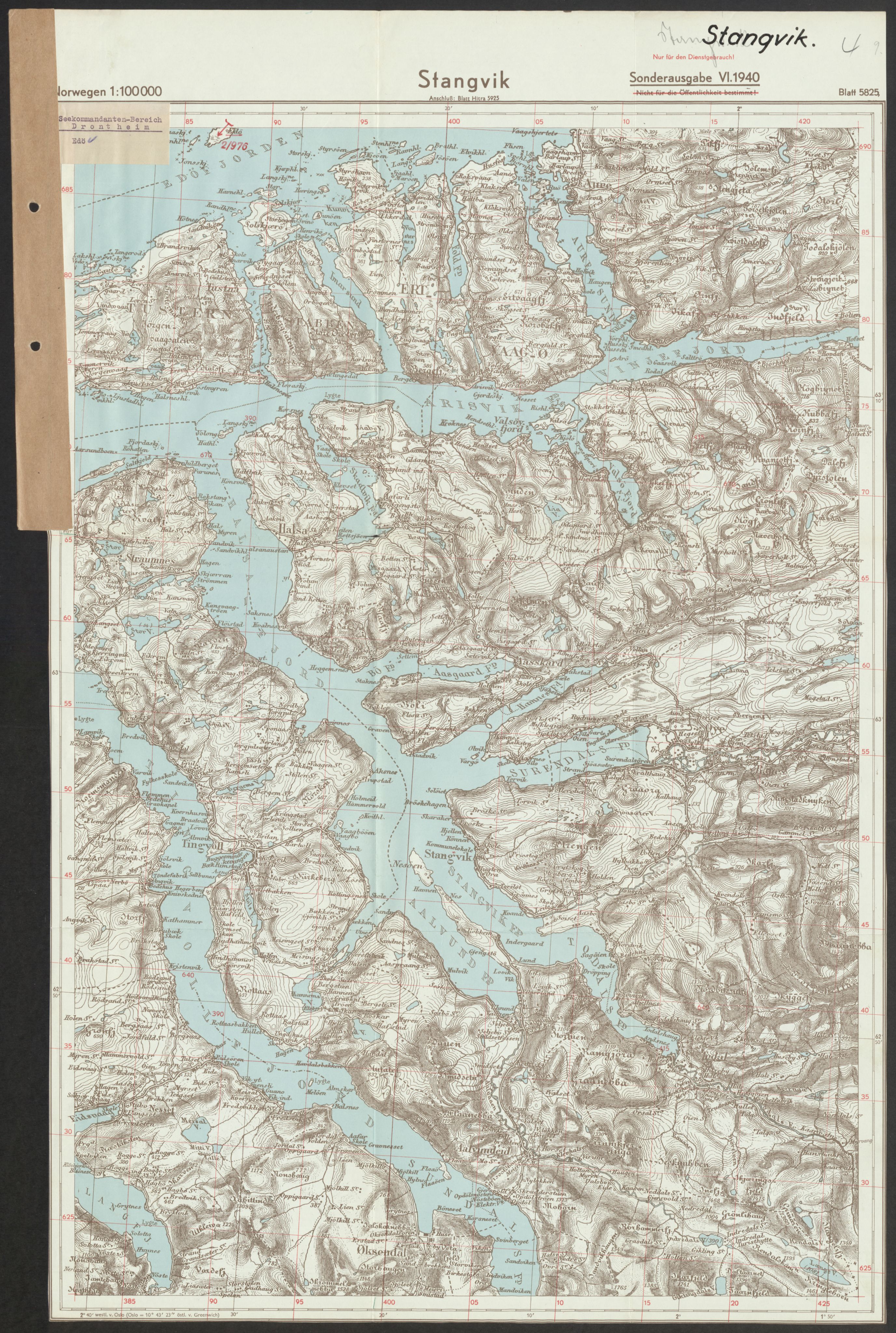 Forsvaret, Generalinspektør og sjefen for Kystartilleriet, AV/RA-RAFA-2045/F/Fa/L0016: Tyske oversiktskarter over festningsanlegg, 1940-1945, p. 249