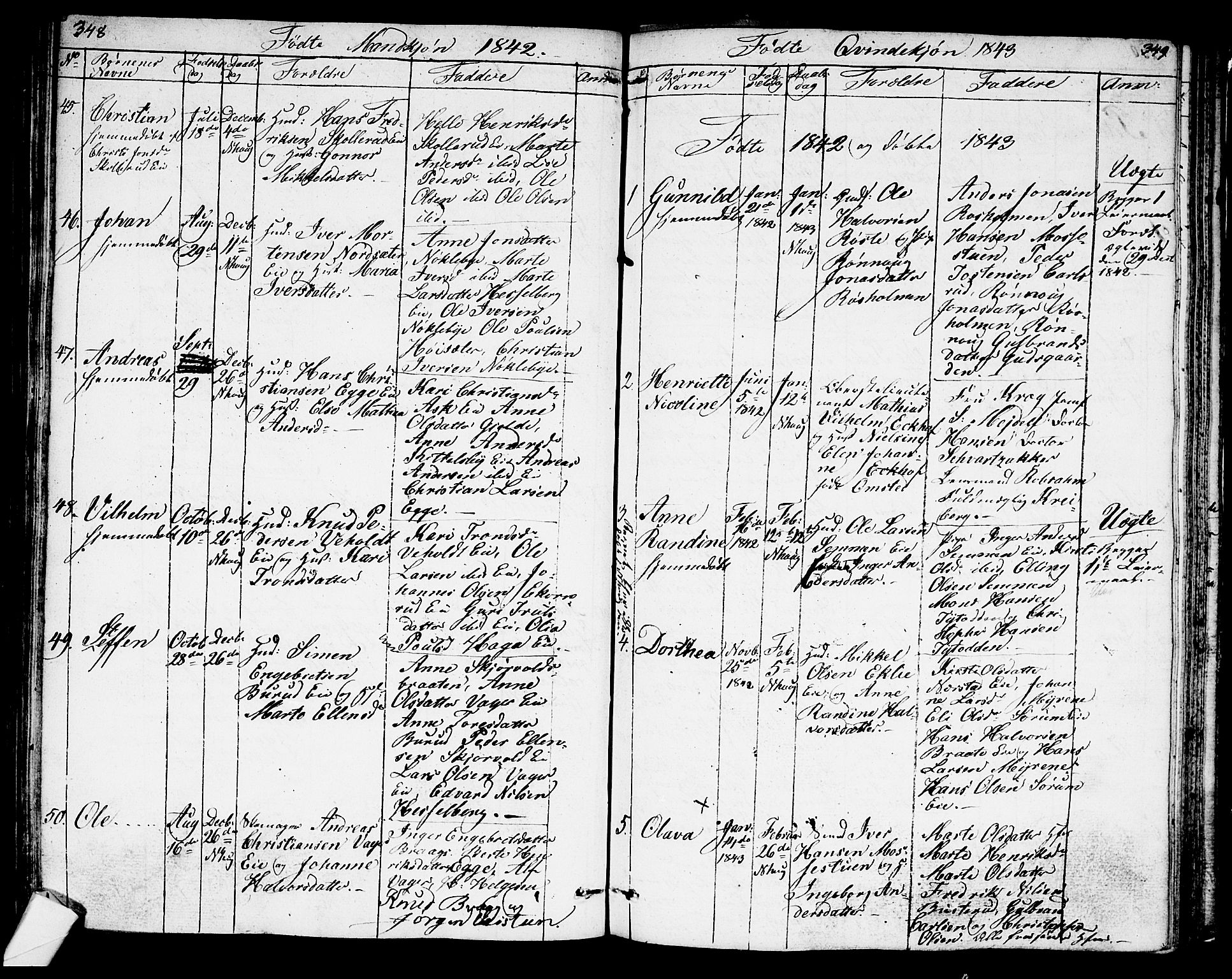 Norderhov kirkebøker, SAKO/A-237/G/Ga/L0004: Parish register (copy) no. I 4, 1824-1849, p. 348-349
