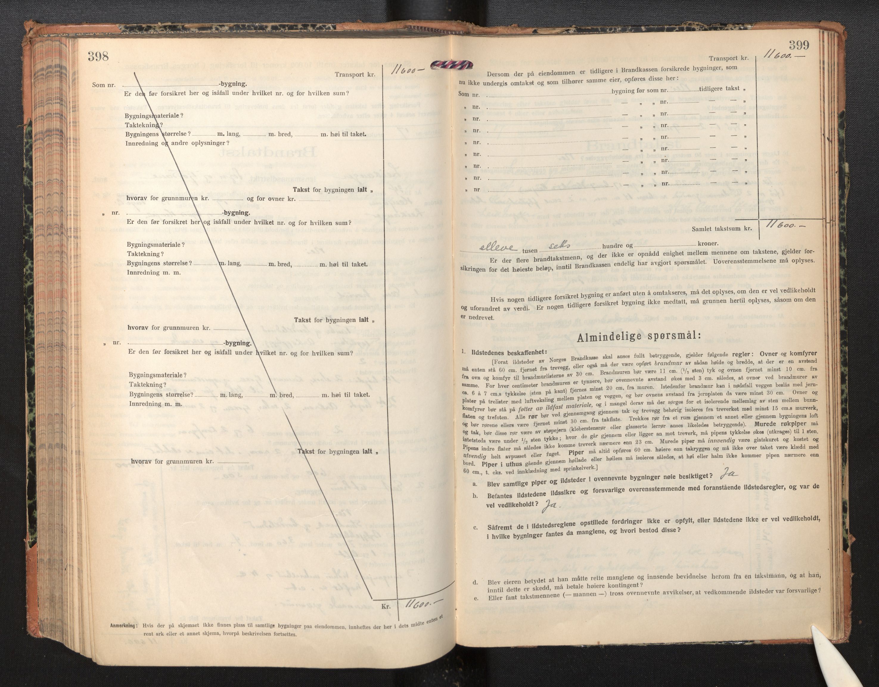 Lensmannen i Leikanger, AV/SAB-A-29201/0012/L0007: Branntakstprotokoll, skjematakst, 1926-1936, p. 398-399