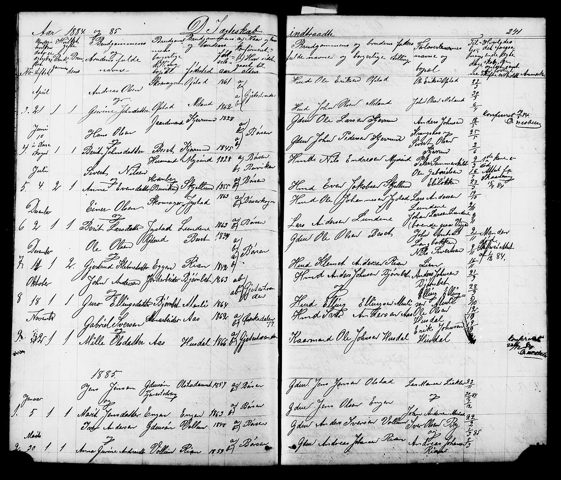 Ministerialprotokoller, klokkerbøker og fødselsregistre - Sør-Trøndelag, SAT/A-1456/665/L0777: Parish register (copy) no. 665C02, 1867-1915, p. 241