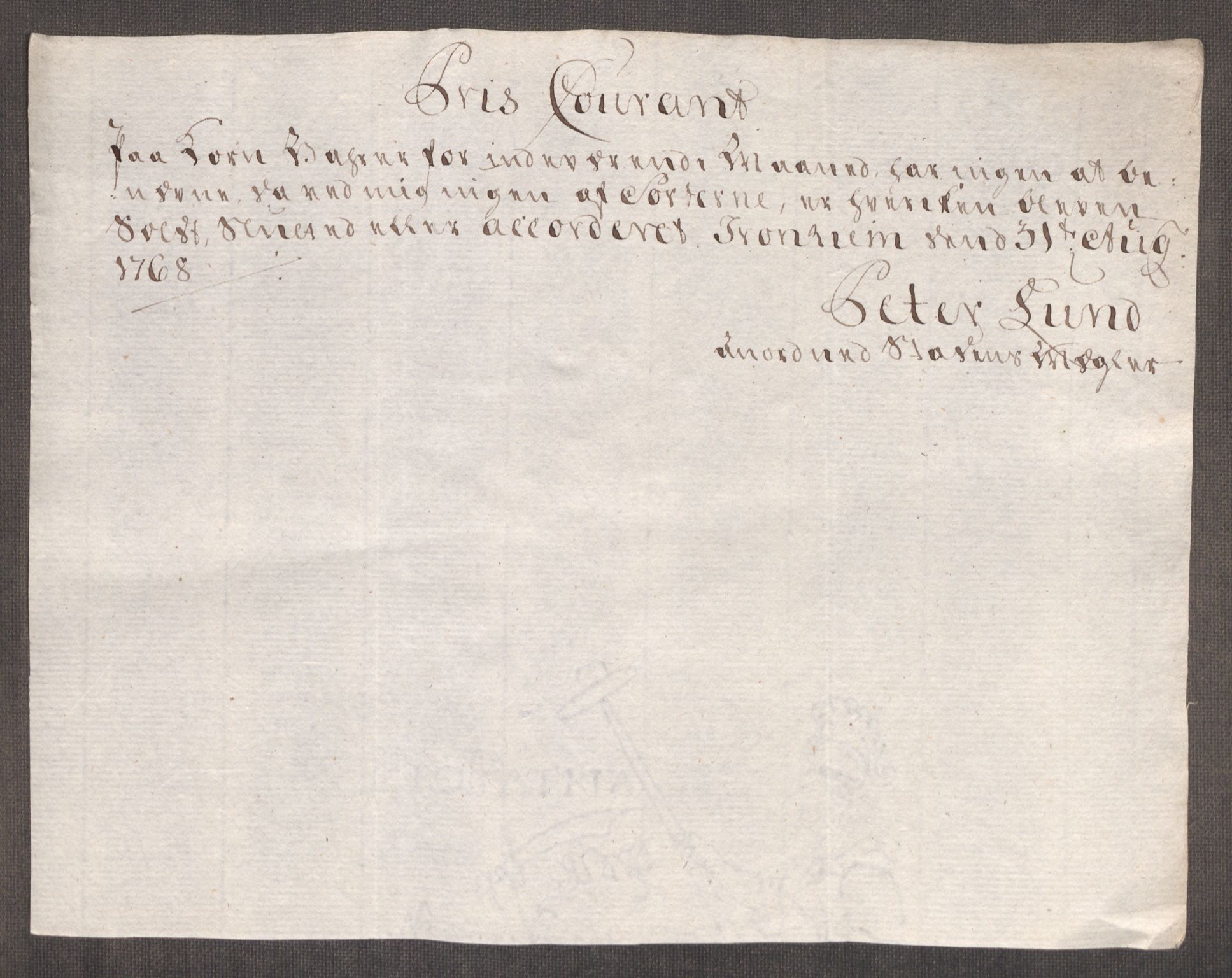 Rentekammeret inntil 1814, Realistisk ordnet avdeling, AV/RA-EA-4070/Oe/L0009: [Ø1]: Nordafjelske priskuranter, 1759-1768, p. 355