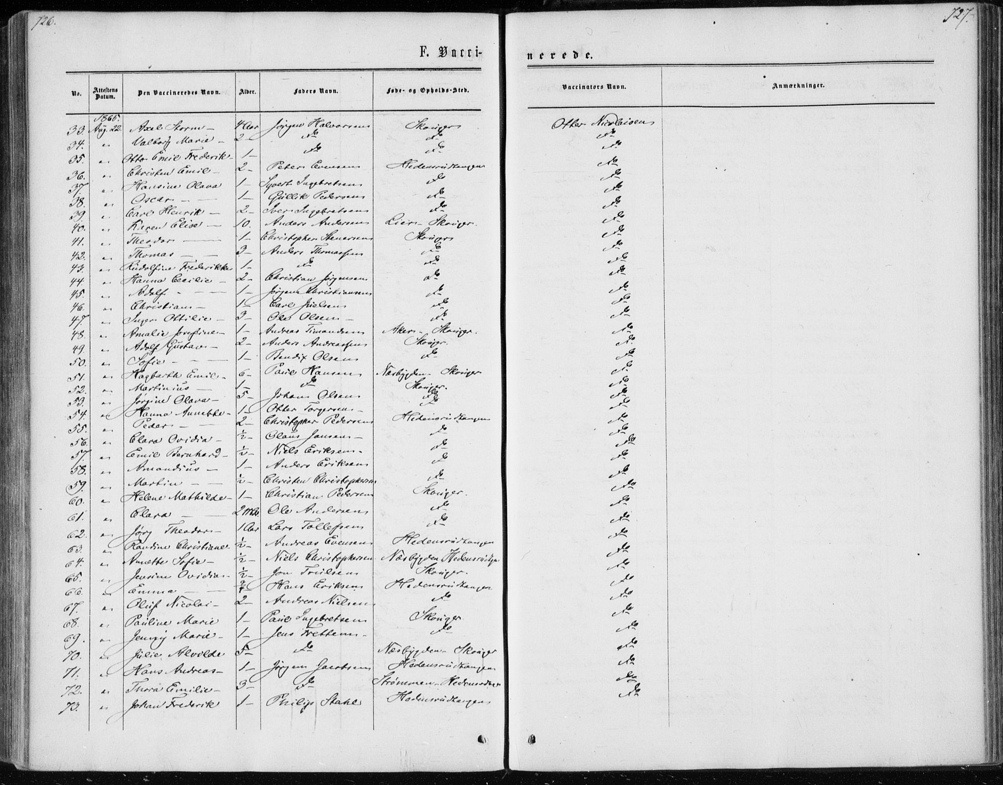 Skoger kirkebøker, AV/SAKO-A-59/F/Fa/L0004: Parish register (official) no. I 4, 1862-1872, p. 726-727